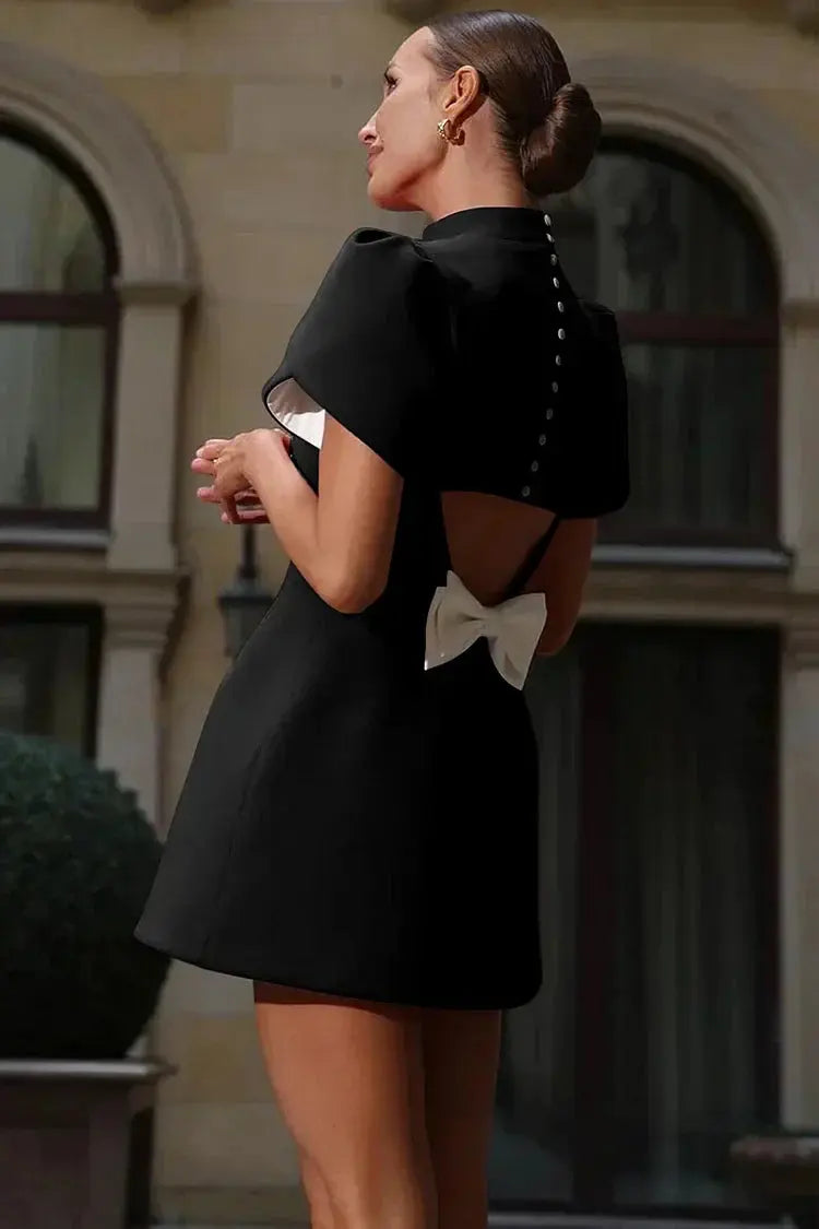 Elegant Puff-Sleeve Mini Dress