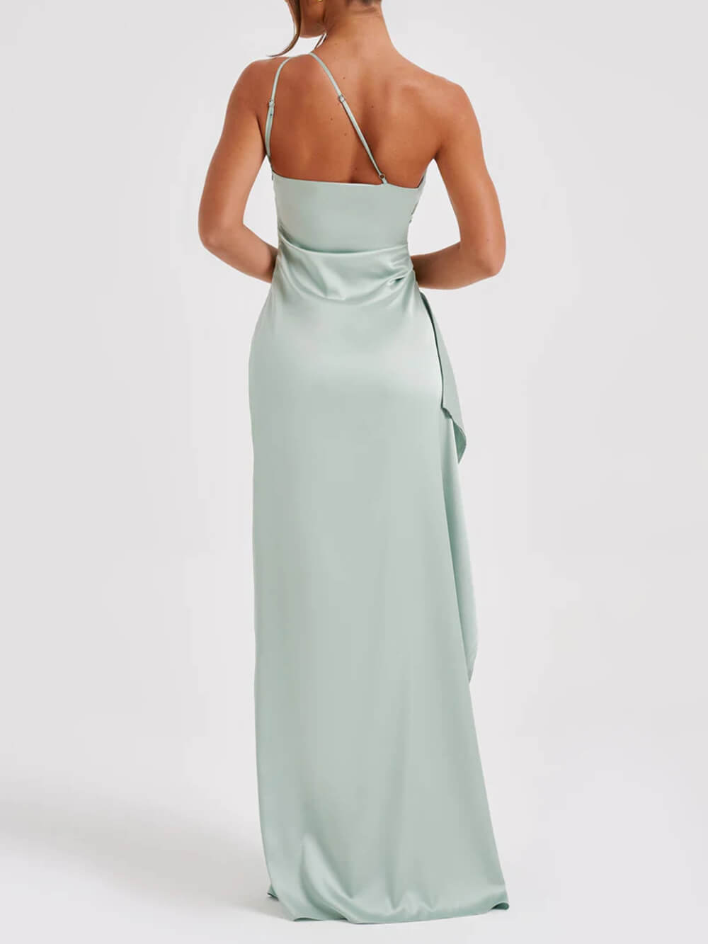 Sienna One-Shoulder Satin Maxi Dress