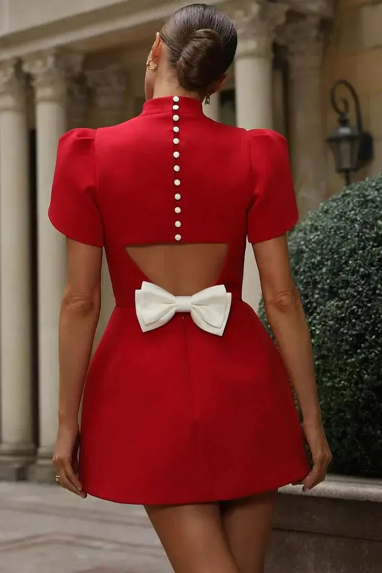 Elegant Puff-Sleeve Mini Dress