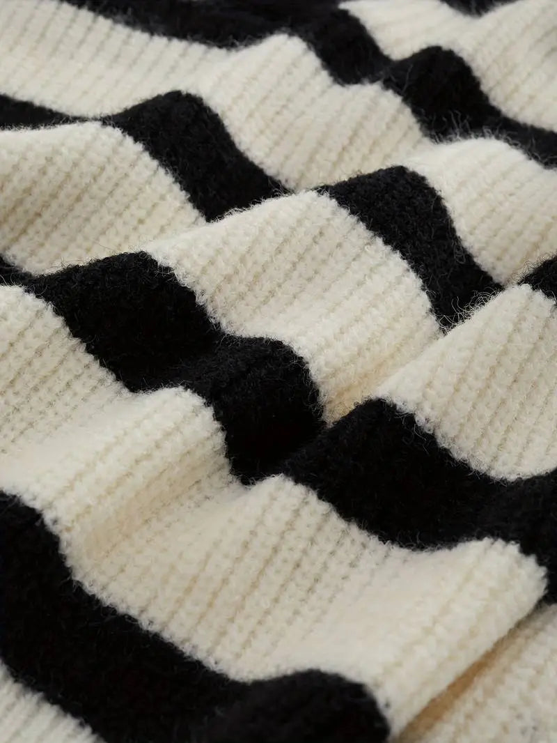 Striped Collared Knit Vest