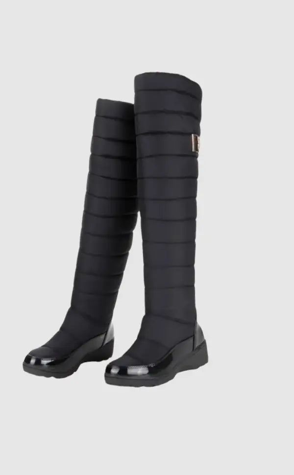 Quilted Knee-High Boots - Warm and Trendy