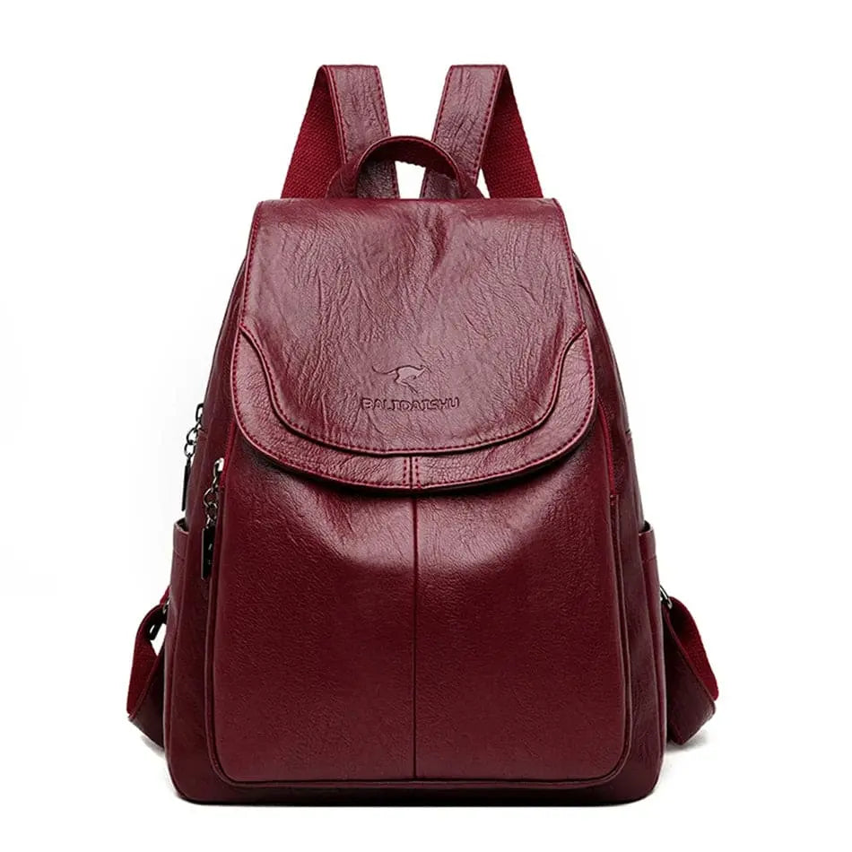 Maya | Anti Theft Leather Backpack