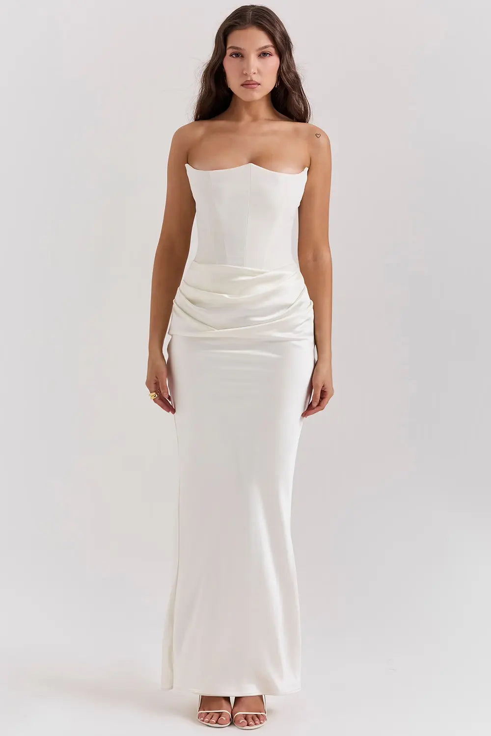 Strapless Bodycon Maxi Dress for Women – Elegant Slim Fit Evening Dress