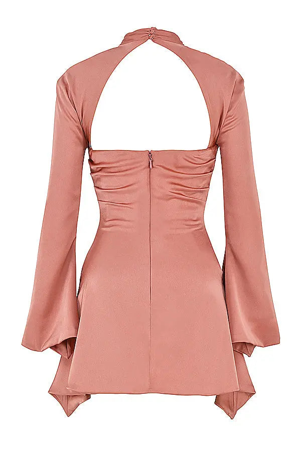 Black Cut-Out Bell Sleeve Mini Dress