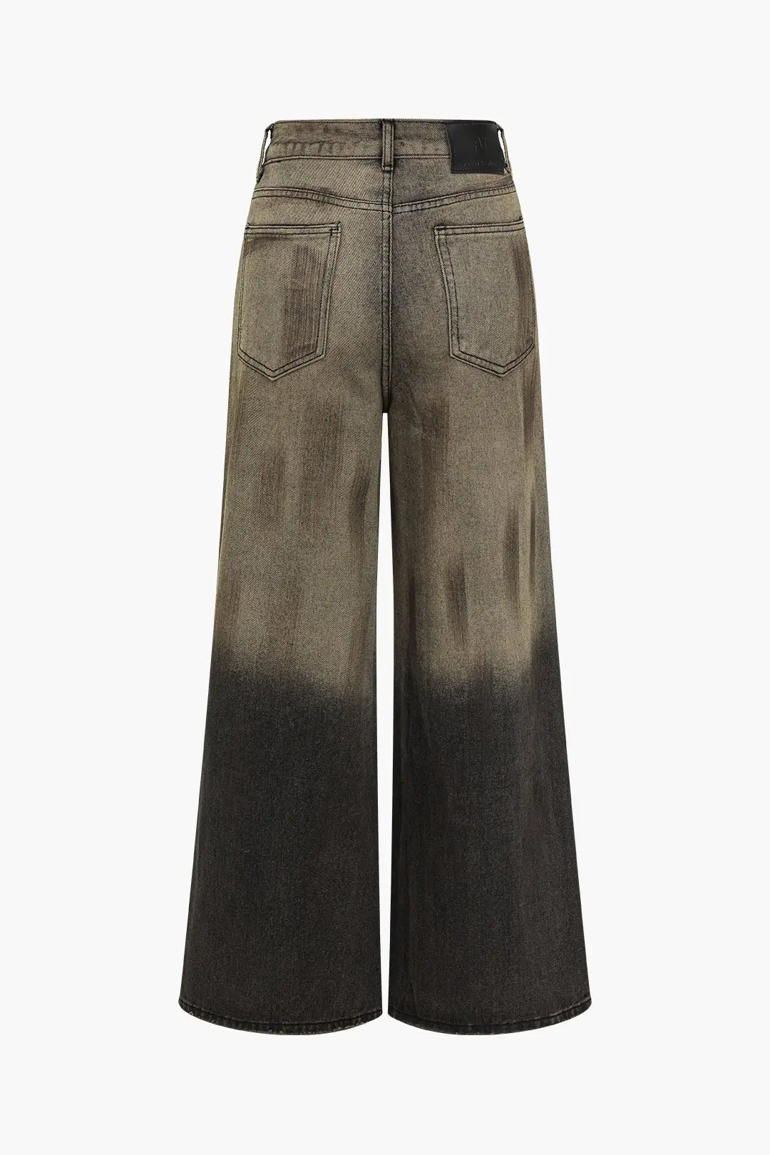 High Waisted Ombre Wide-Leg Jeans
