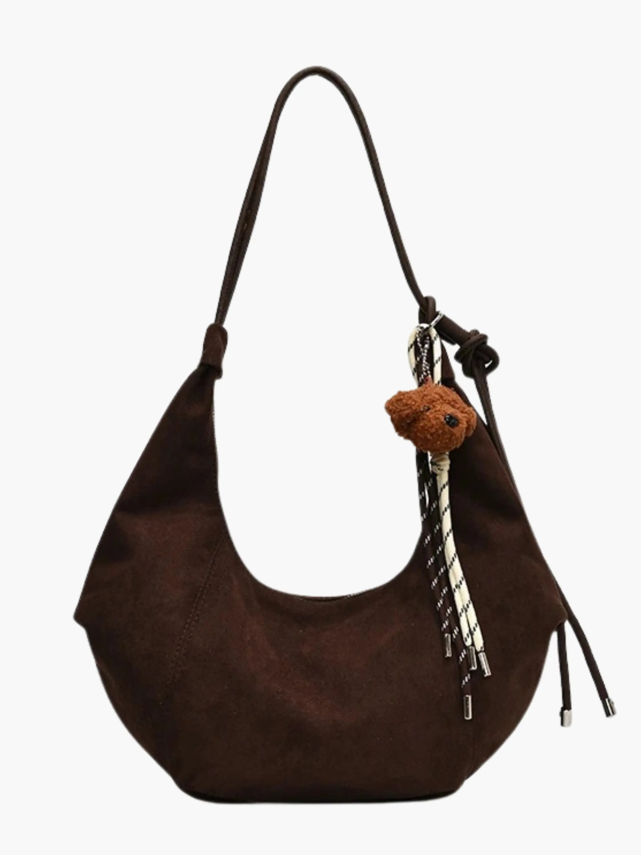 Boho-Chic Hobo Bag with Playful Charm