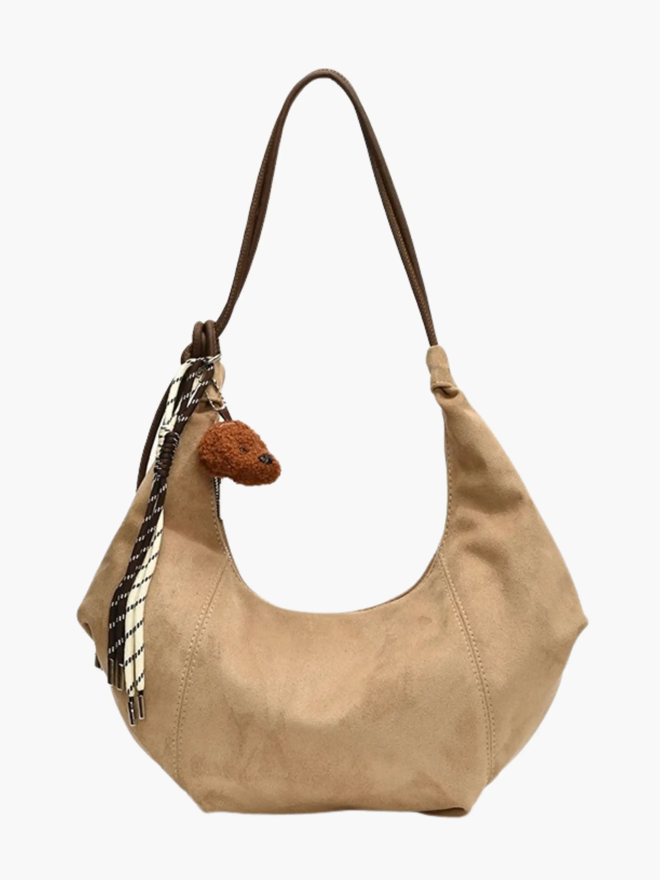 Boho-Chic Hobo Bag with Playful Charm