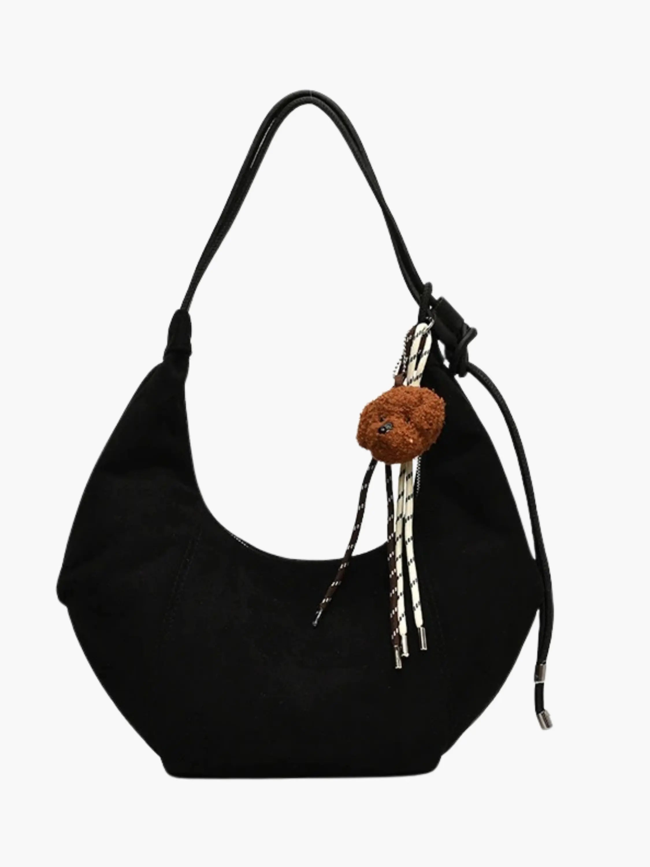 Boho-Chic Hobo Bag with Playful Charm