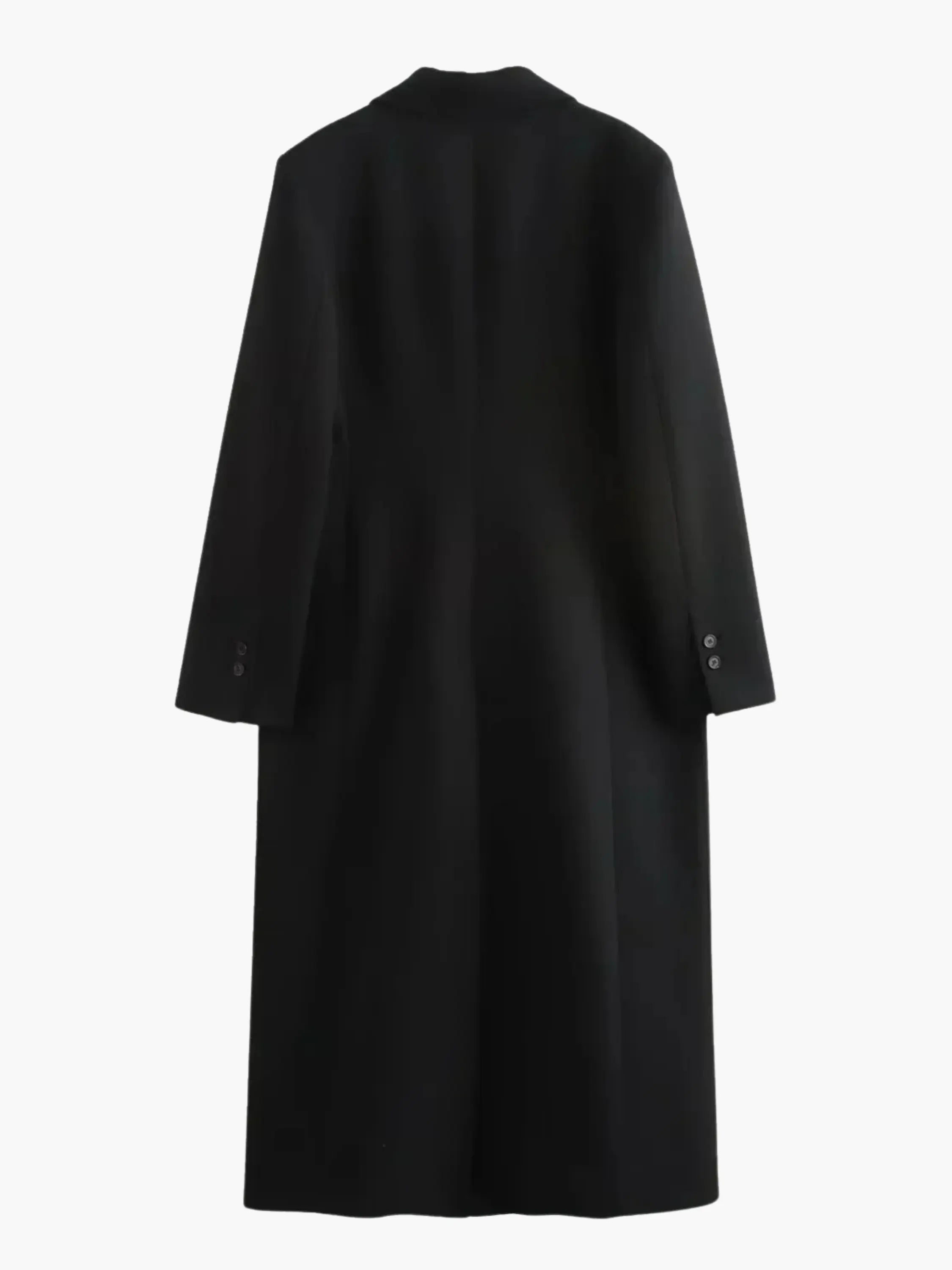 Classic Black Longline Coat - Sleek and Timeless