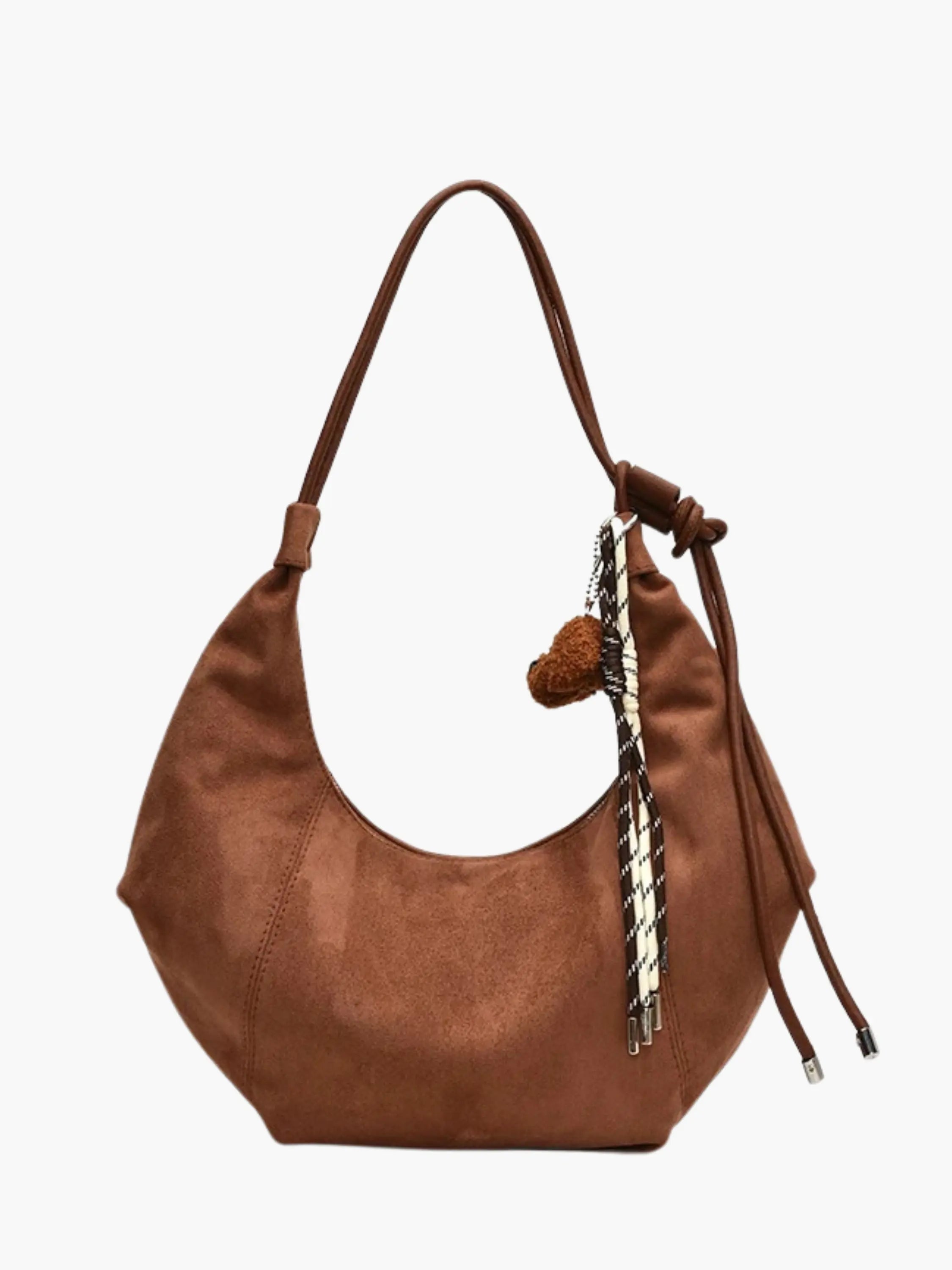 Boho-Chic Hobo Bag with Playful Charm