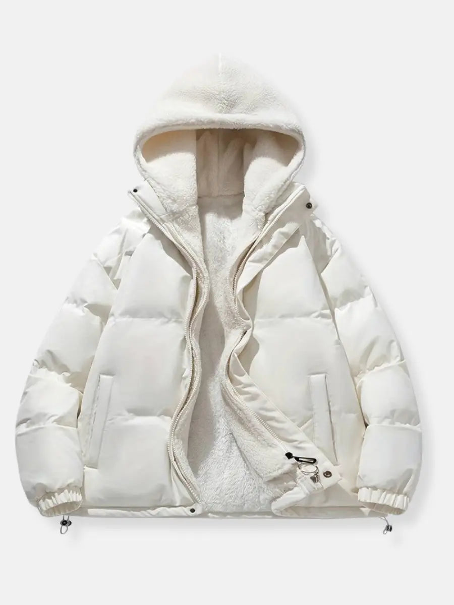 Women’s Hooded Puffer Jacket – Warm Winter Coat with Zip & Pockets