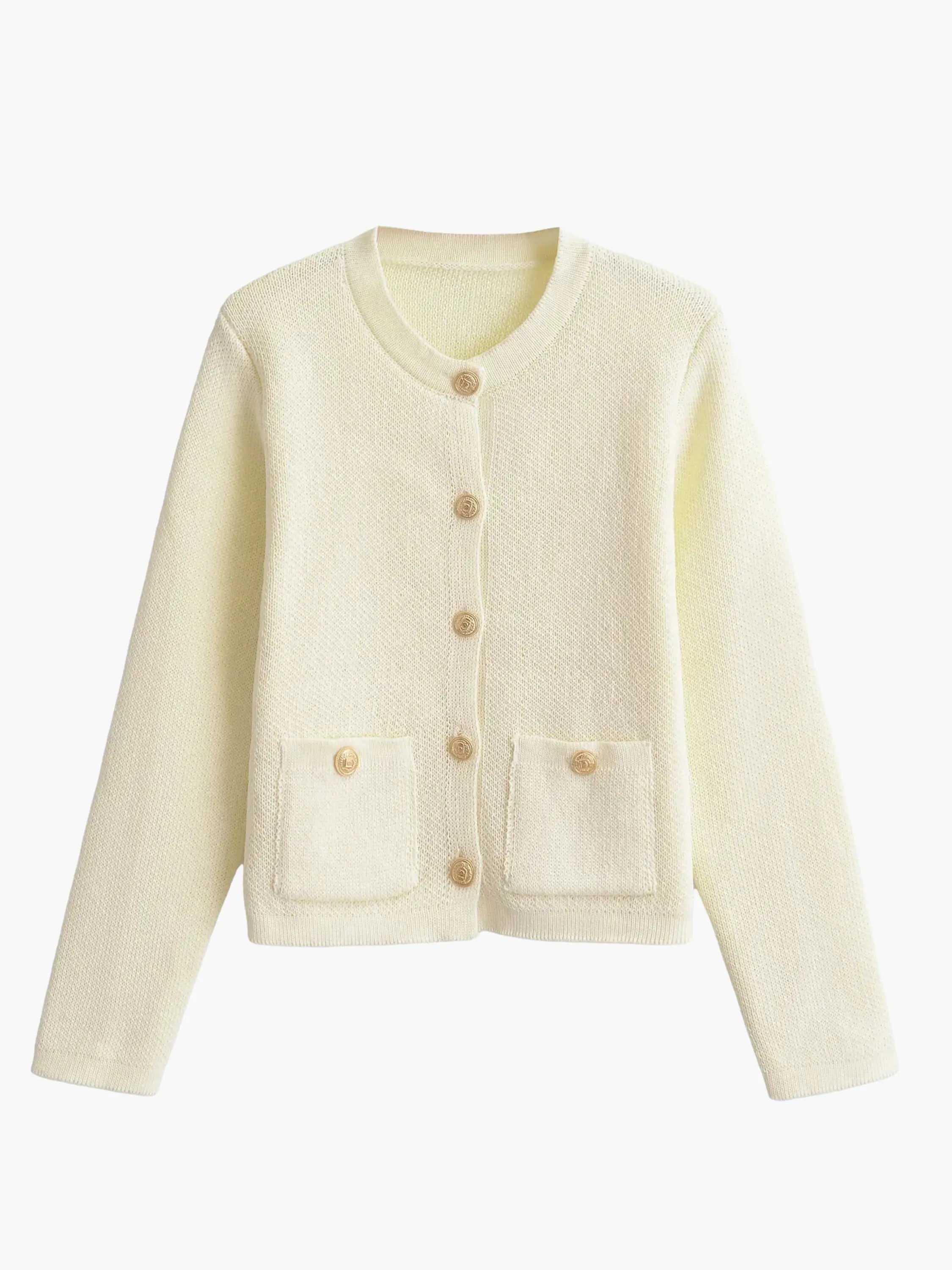 Classic Pocket-Detail Knit Cardigan