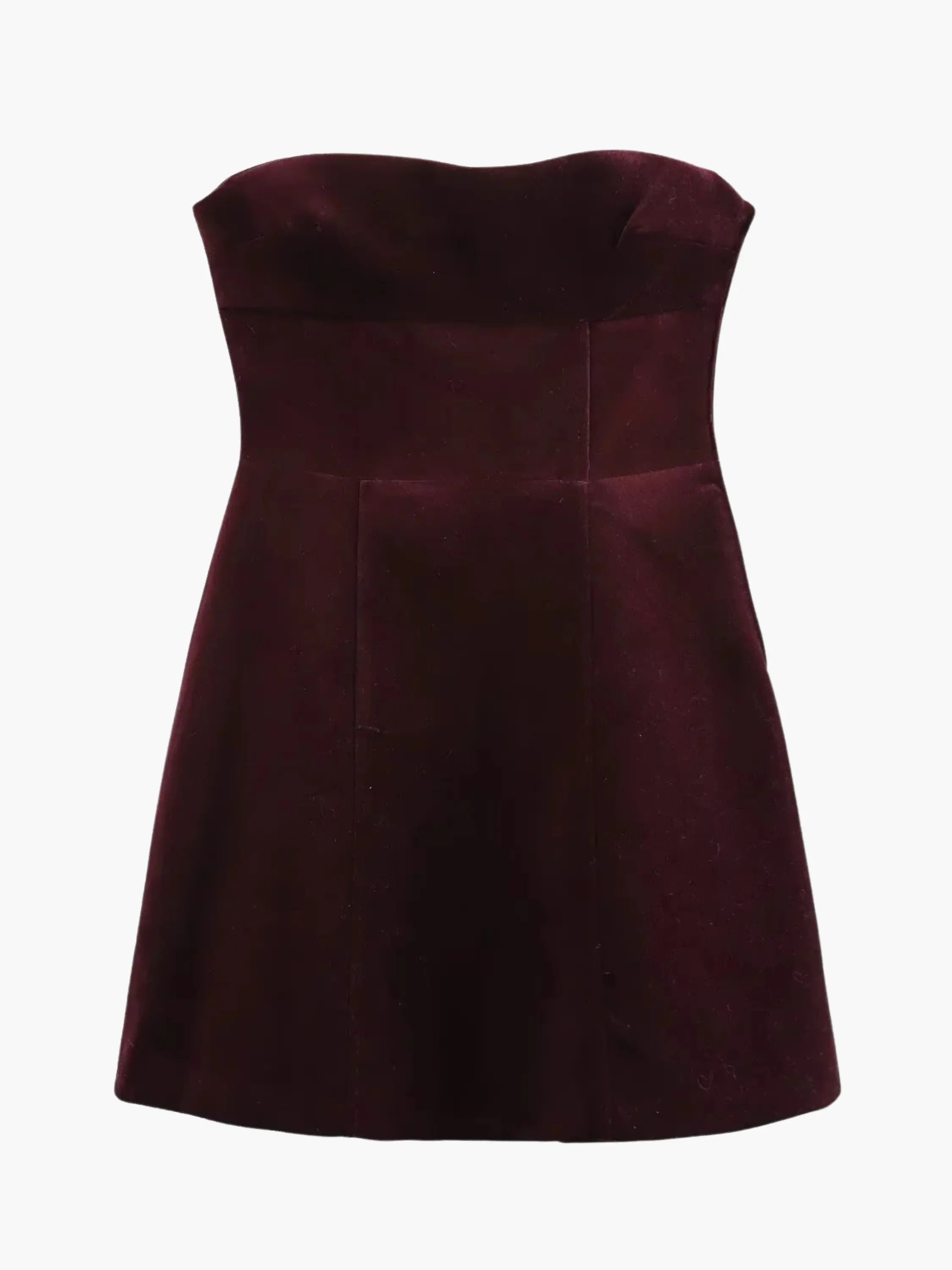Burgundy Strapless Mini Dress