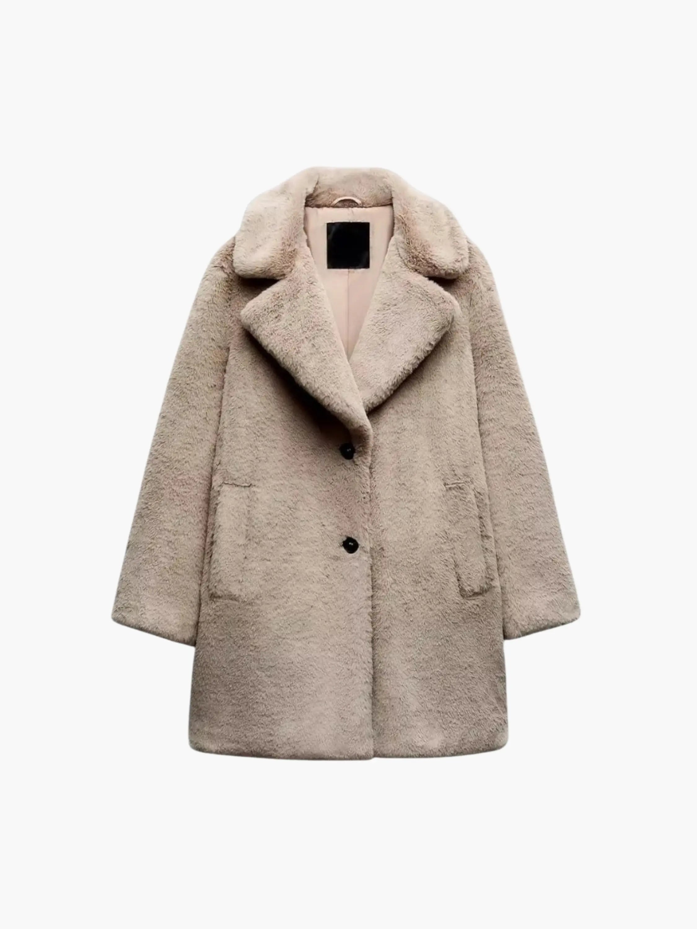 Oversized Faux Fur Coat with Timeless Elegance