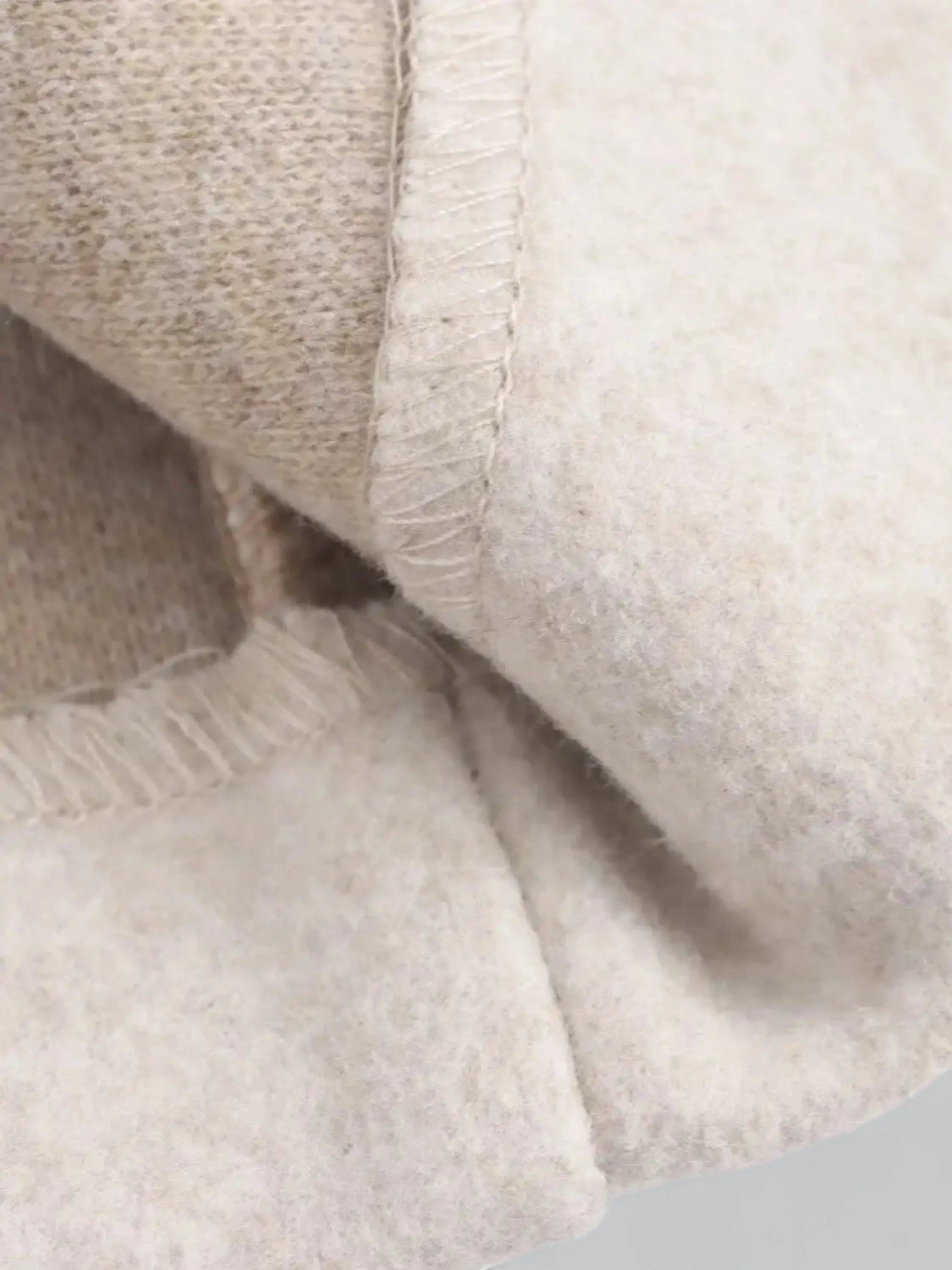 Classic Single-Button Wool Coat in Neutral Beige