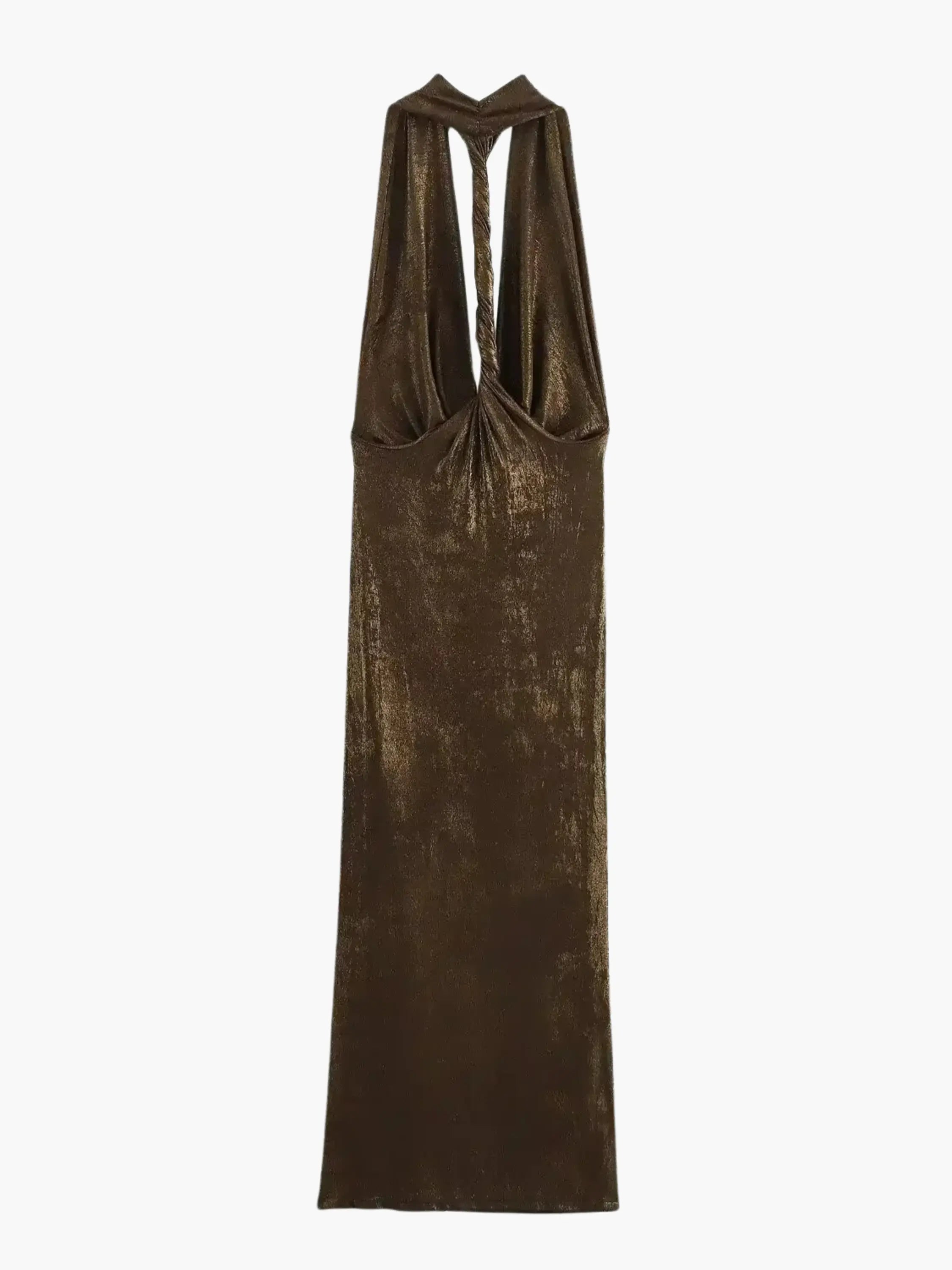 Elegant Halter Maxi Dress with Open Back