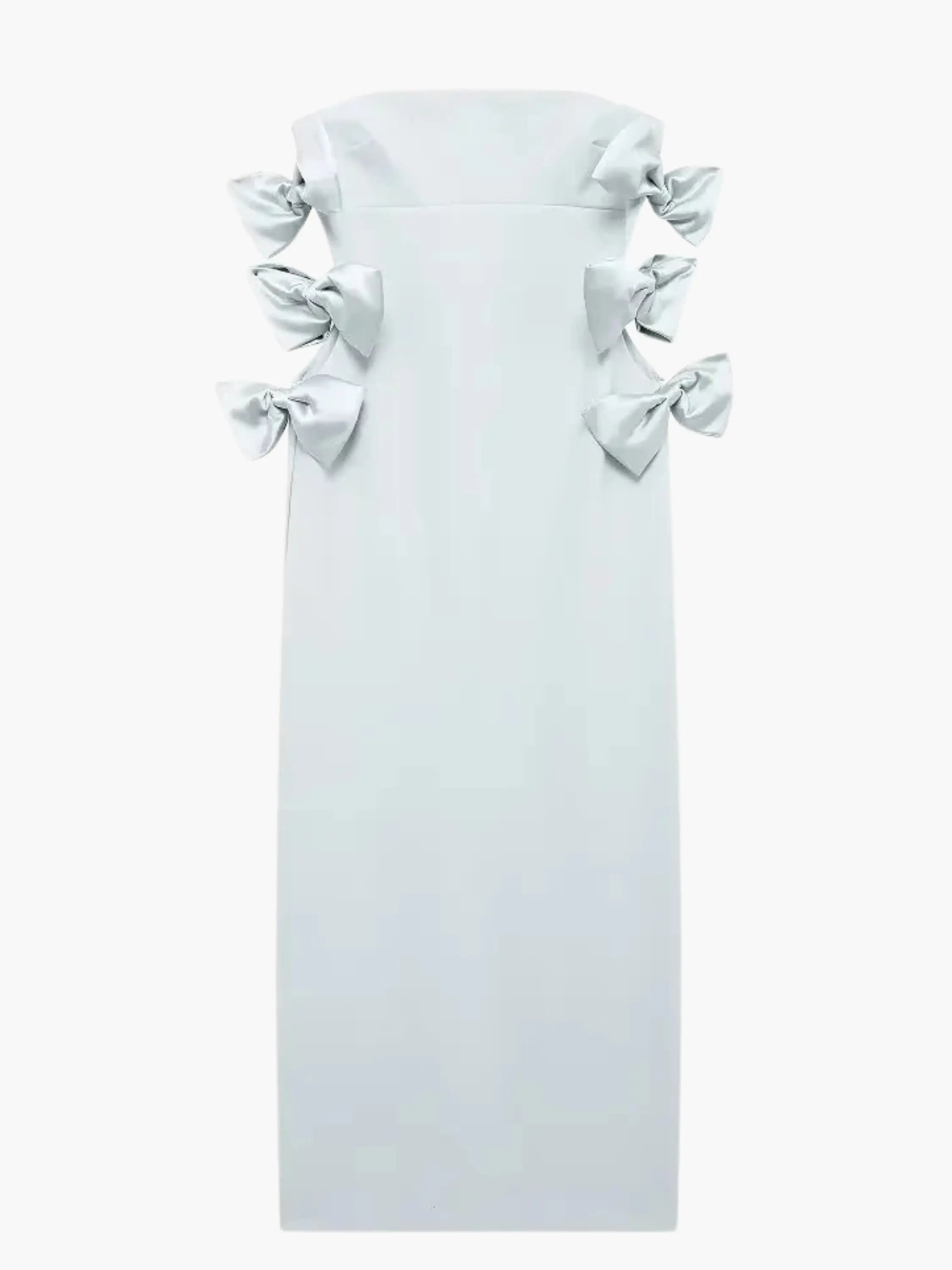 Chic Light Blue Maxi Dress with Side Bow Details