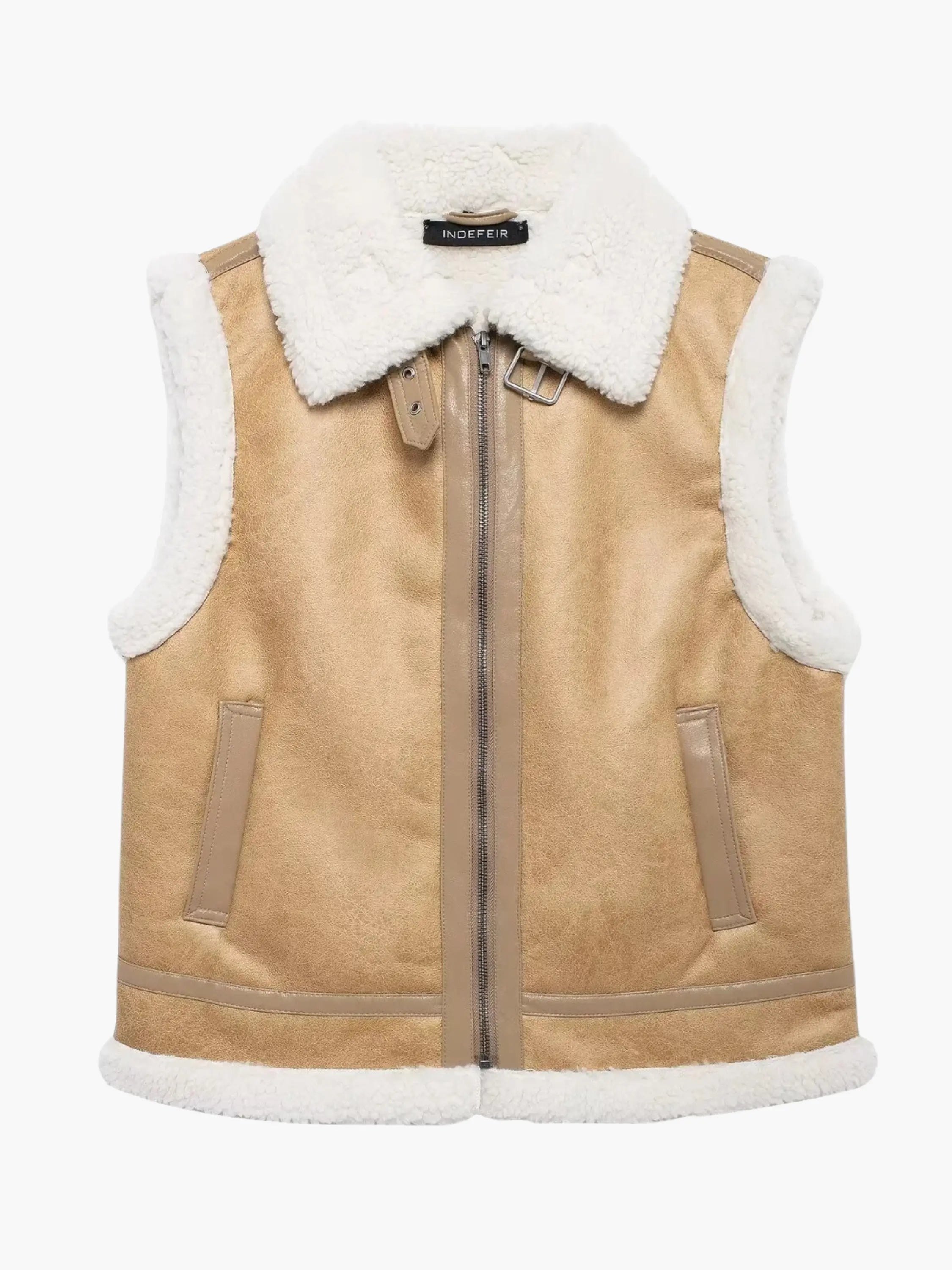 Vintage-Style Sherpa-Lined Vest