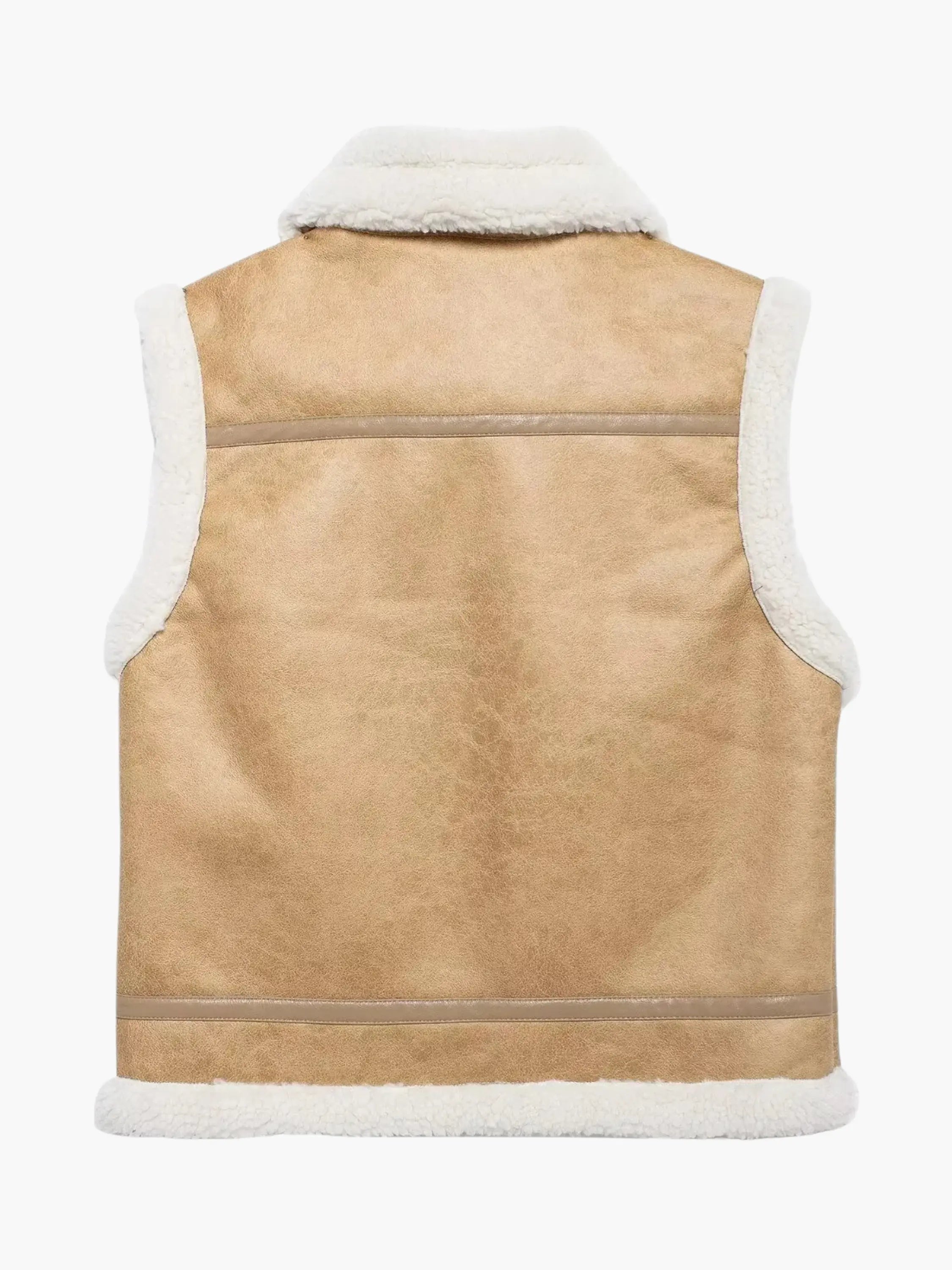 Vintage-Style Sherpa-Lined Vest