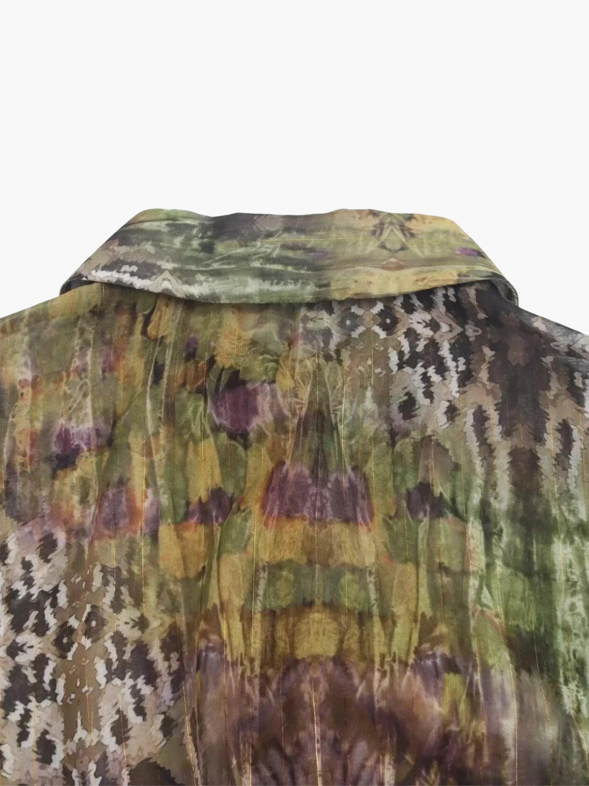 Abstract Print Maxi Dress with Button-Down Front