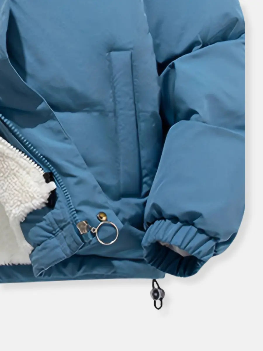 Women’s Hooded Puffer Jacket – Warm Winter Coat with Zip & Pockets