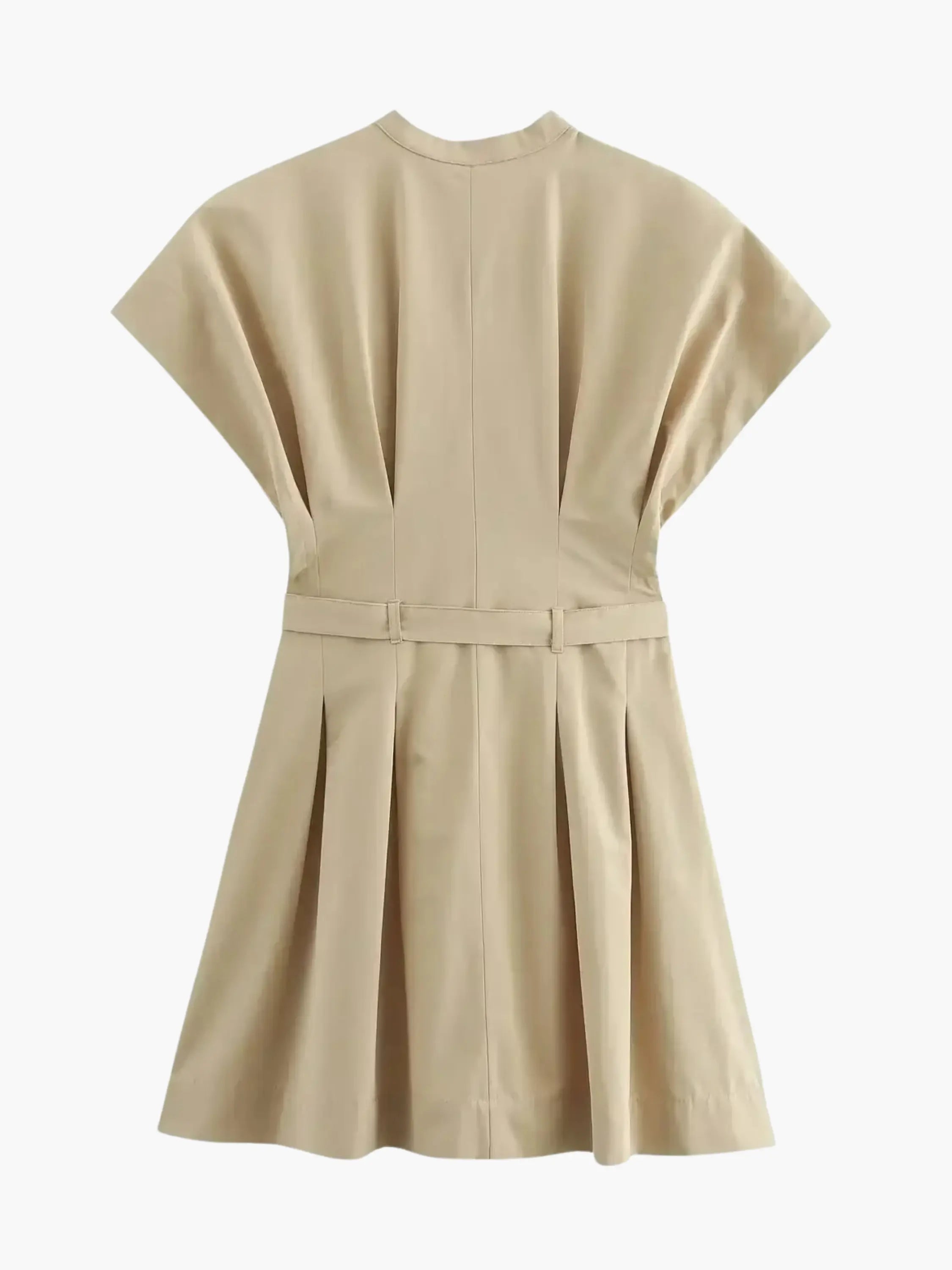 Belted Pleated Midi Dress