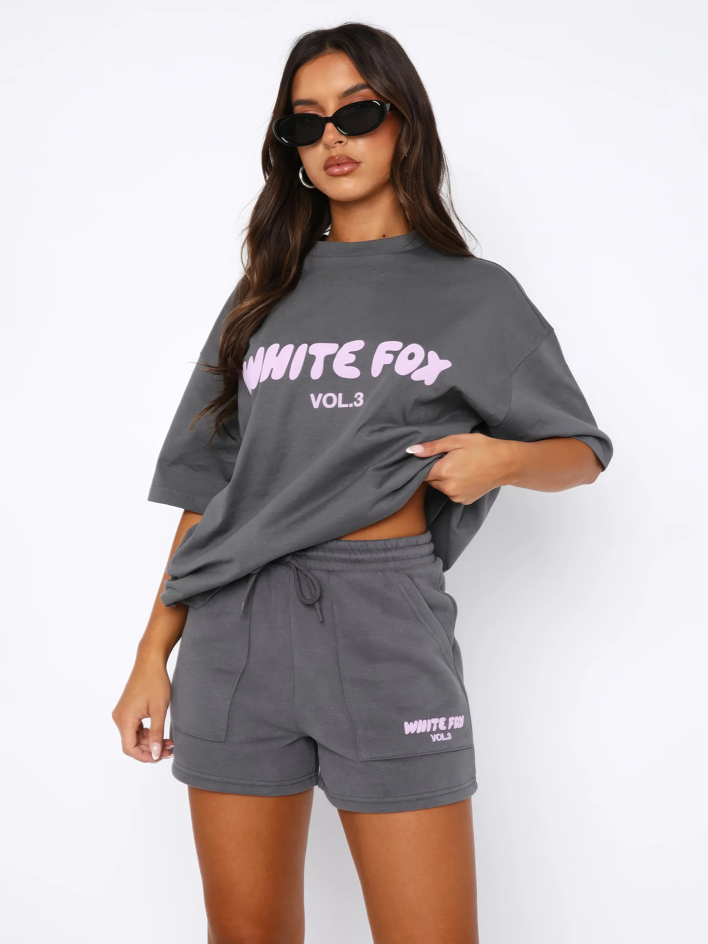 Oversized Graphic Tee and Shorts  matching Set