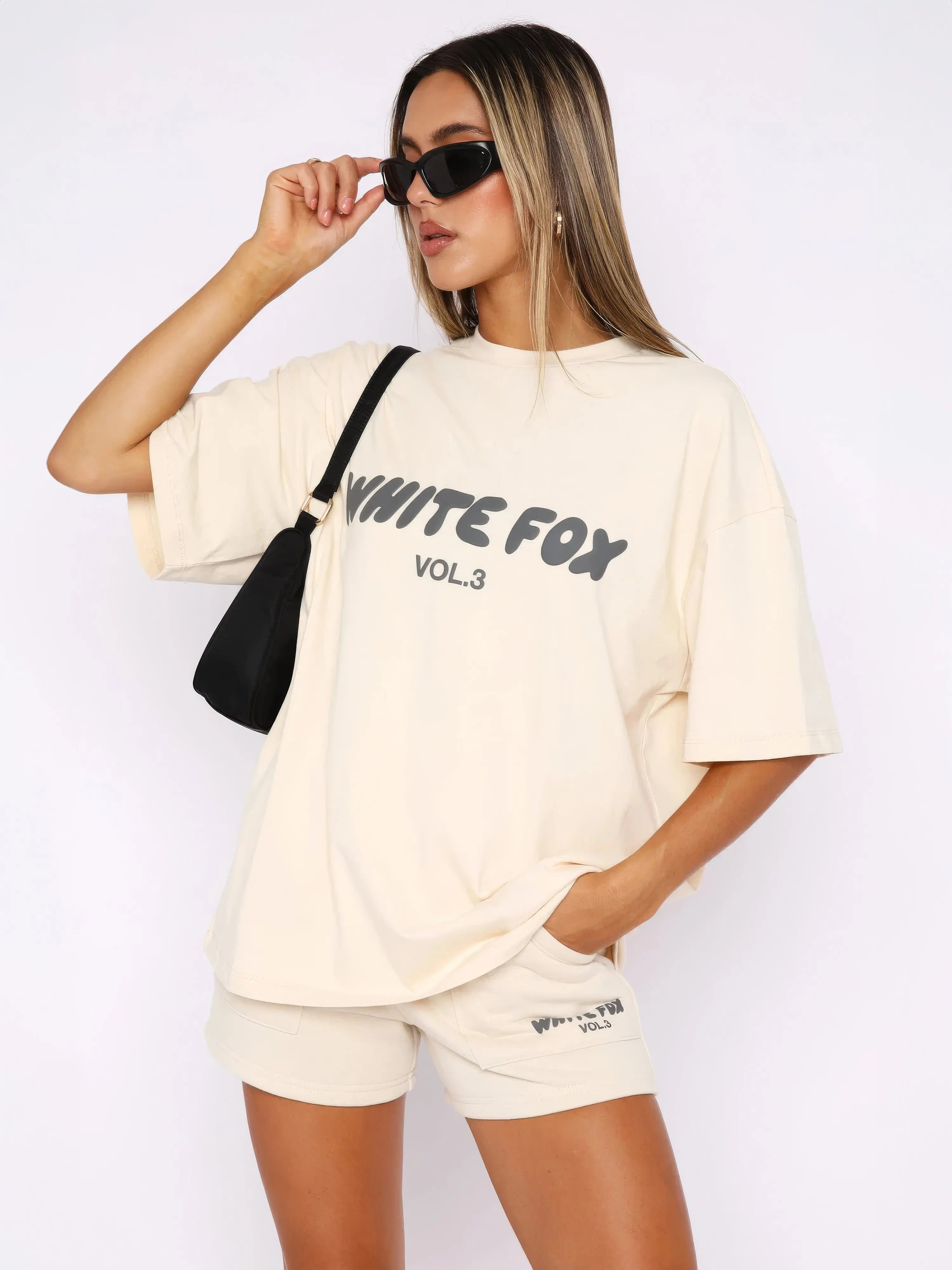 Oversized Graphic Tee and Shorts  matching Set