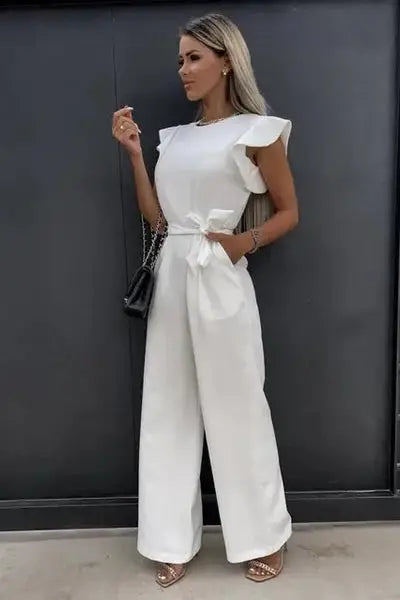 Women’s Wide Leg Jumpsuit – Elegant One Shoulder Evening Outfit
