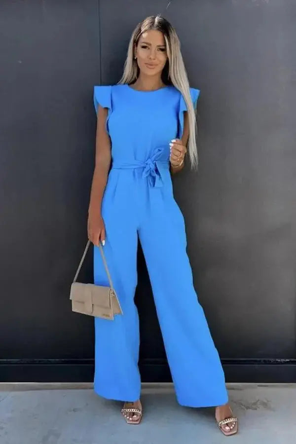 Women’s Wide Leg Jumpsuit – Elegant One Shoulder Evening Outfit