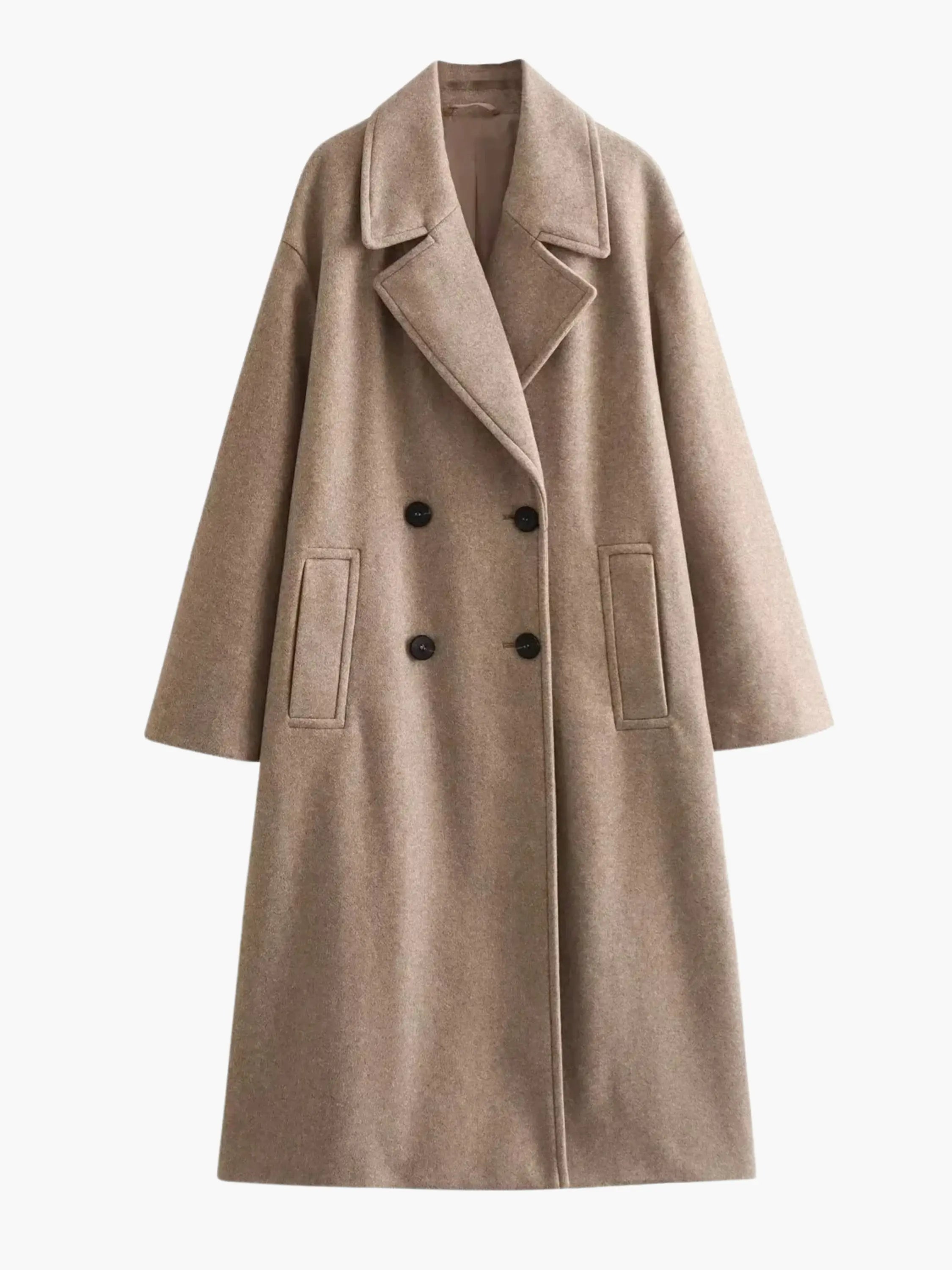 Timeless Double-Breasted Camel Coat