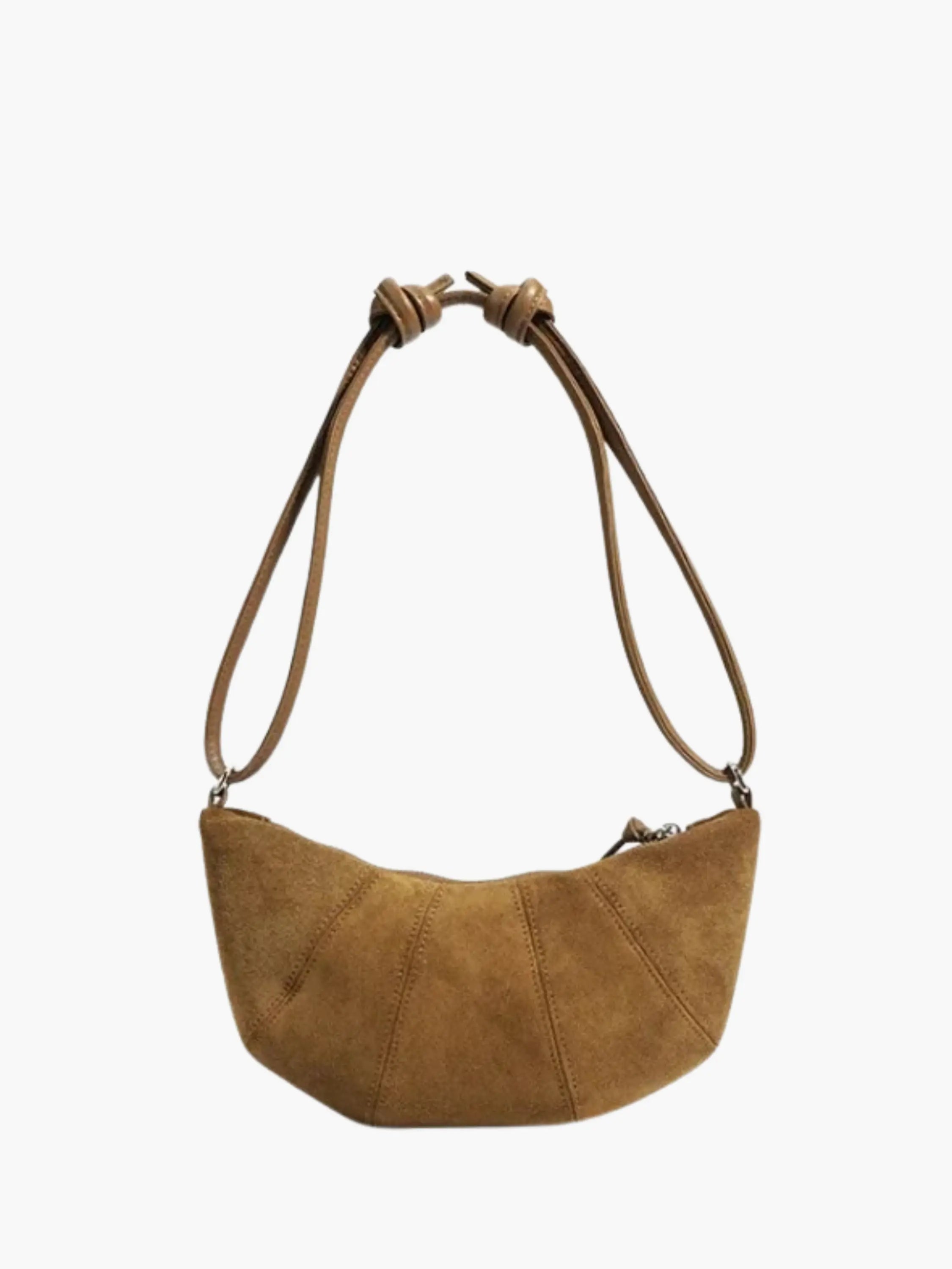 Suede Crossbody Bag with Adjustable Strap