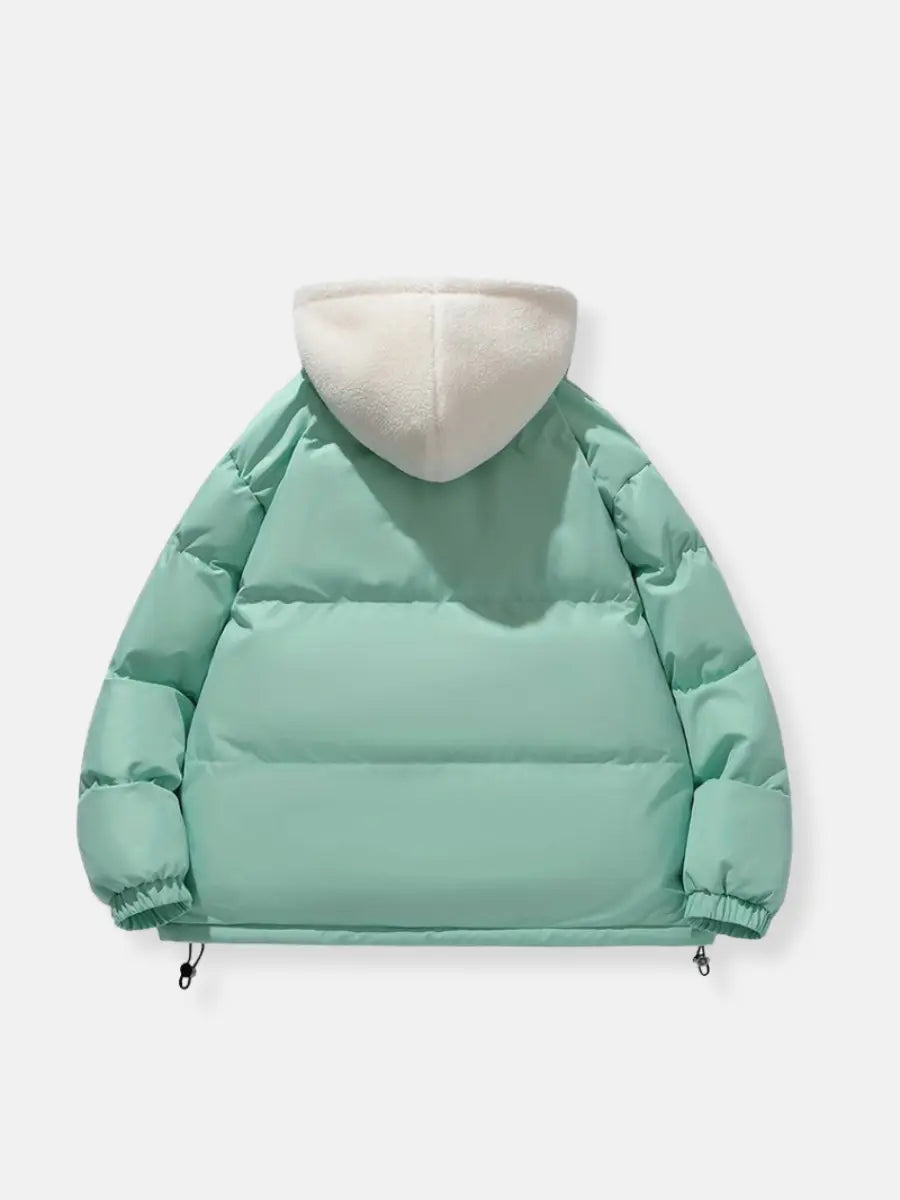 Women’s Hooded Puffer Jacket – Warm Winter Coat with Zip & Pockets
