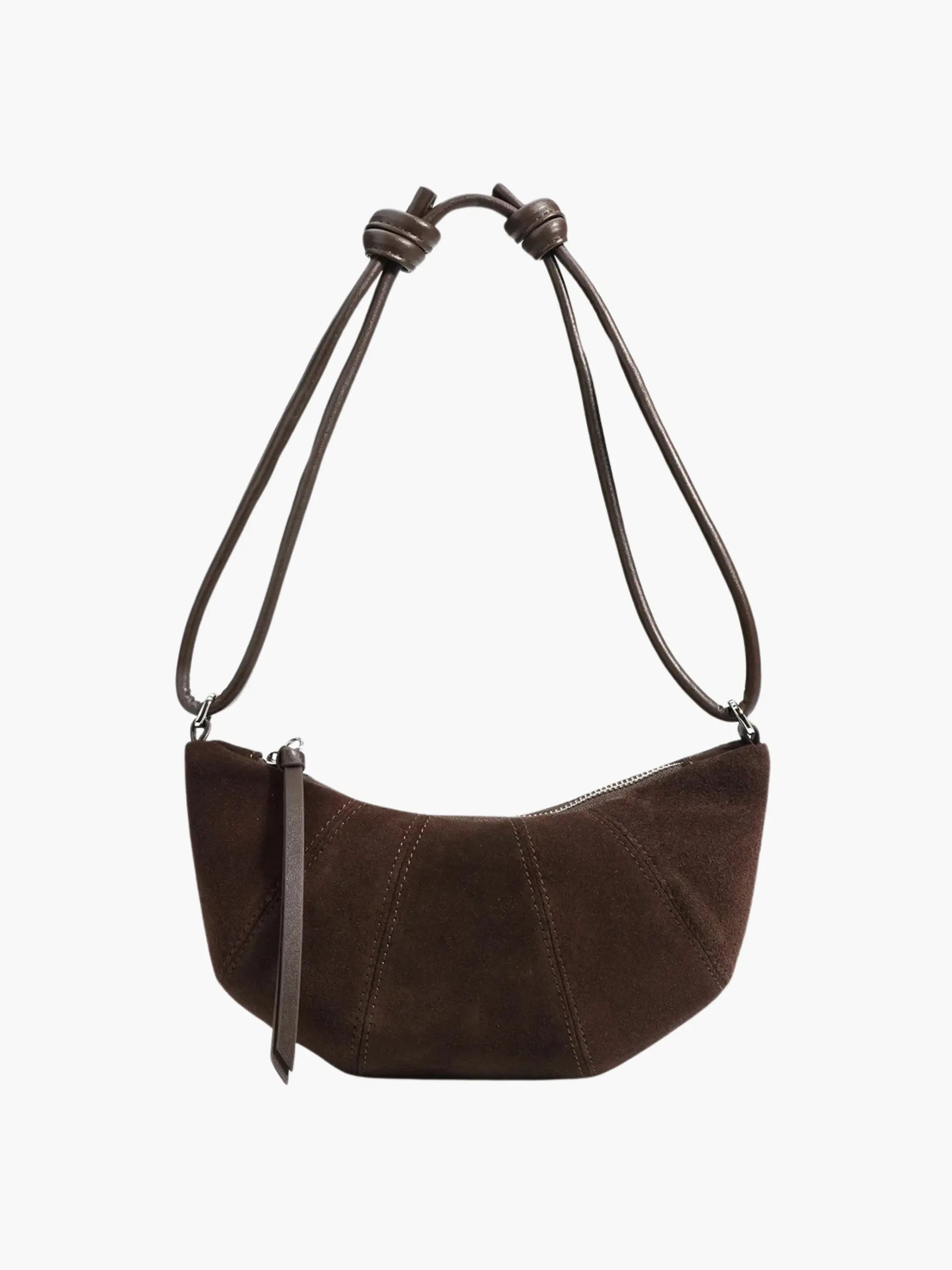 Suede Crossbody Bag with Adjustable Strap