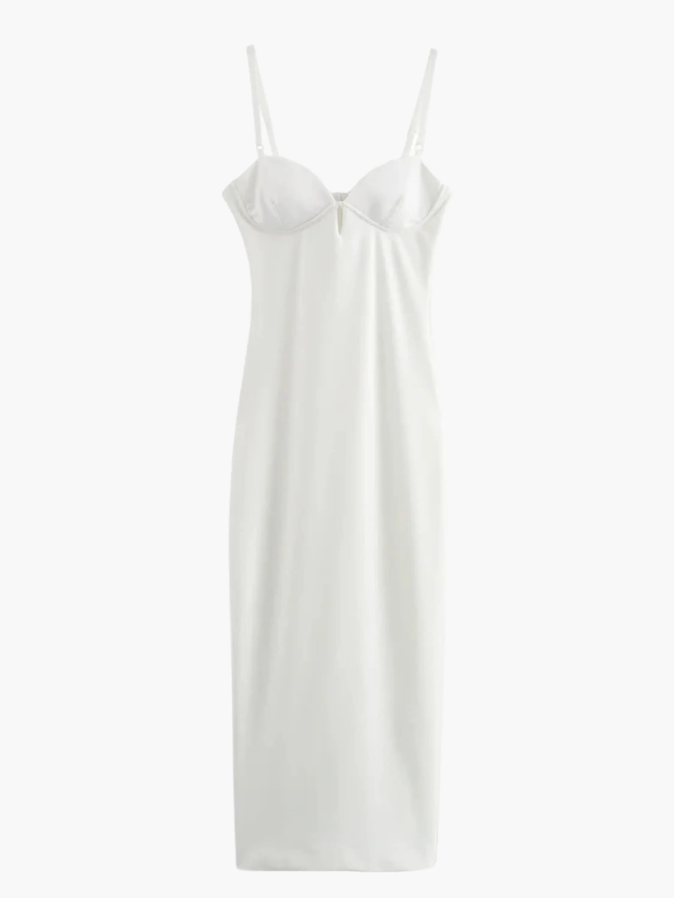 Elegant White Slip Maxi Dress with Adjustable Straps