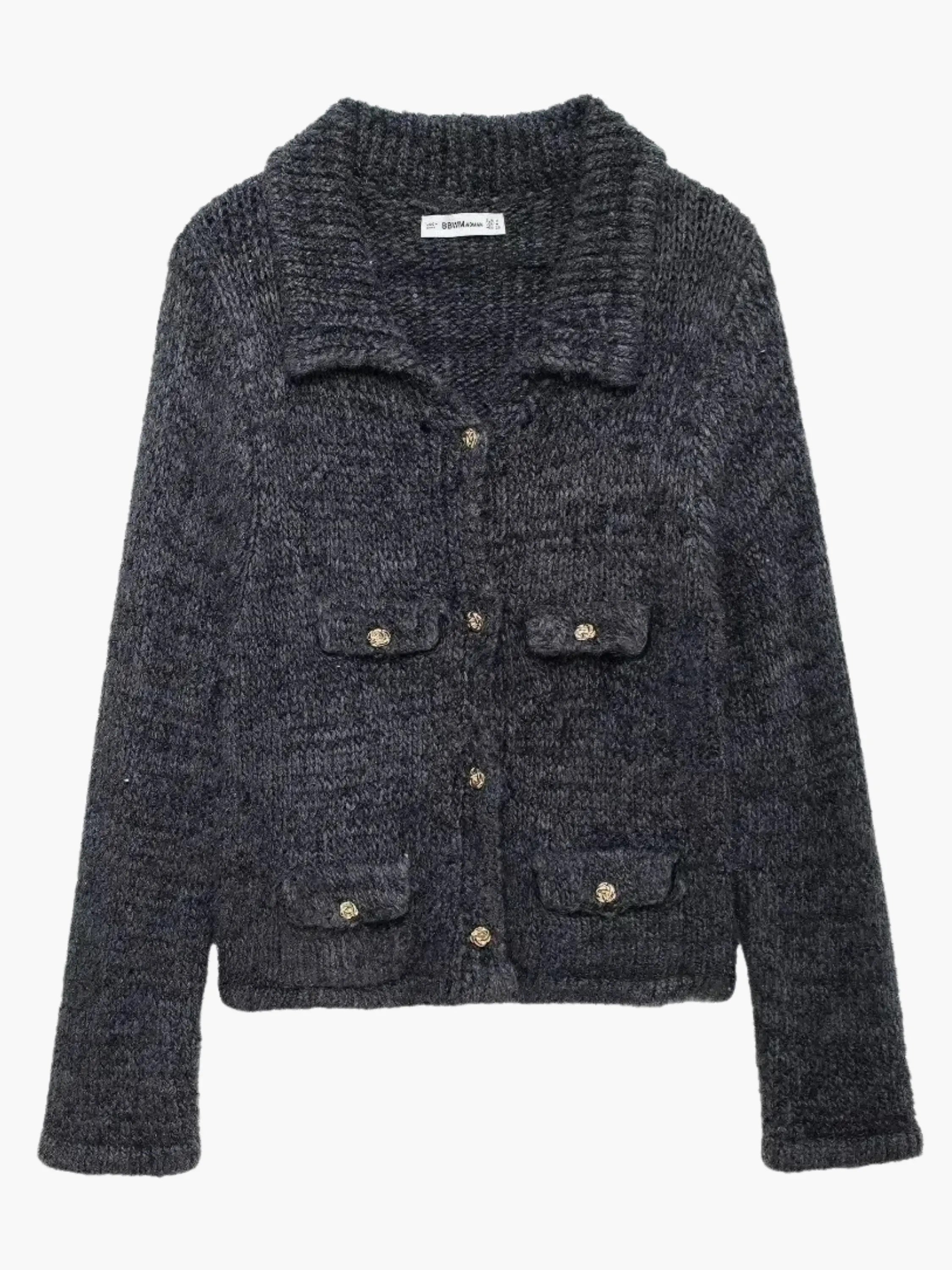 Elegant Knit Button-Up Cardigan