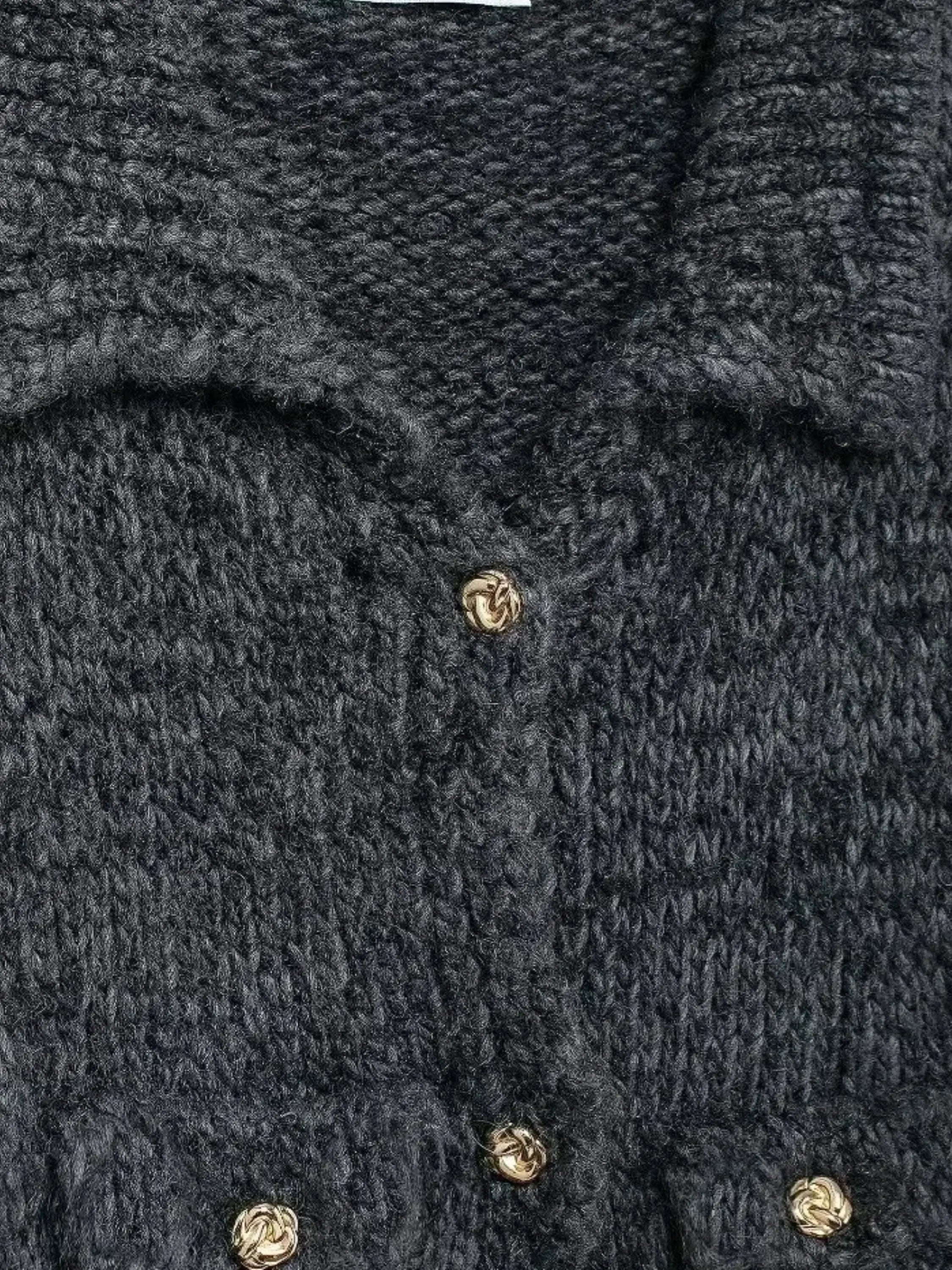 Elegant Knit Button-Up Cardigan