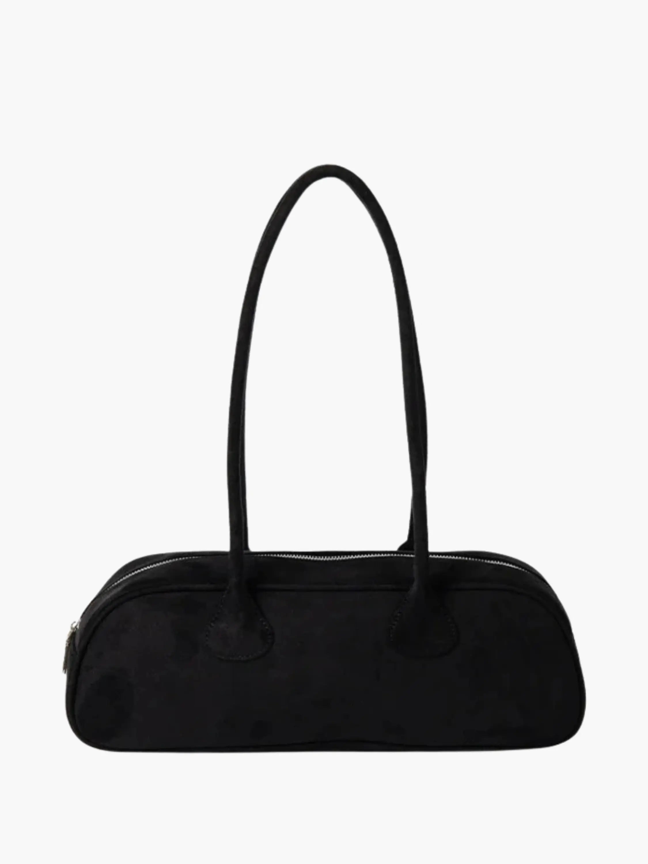 Black Suede-Like Shoulder Bag