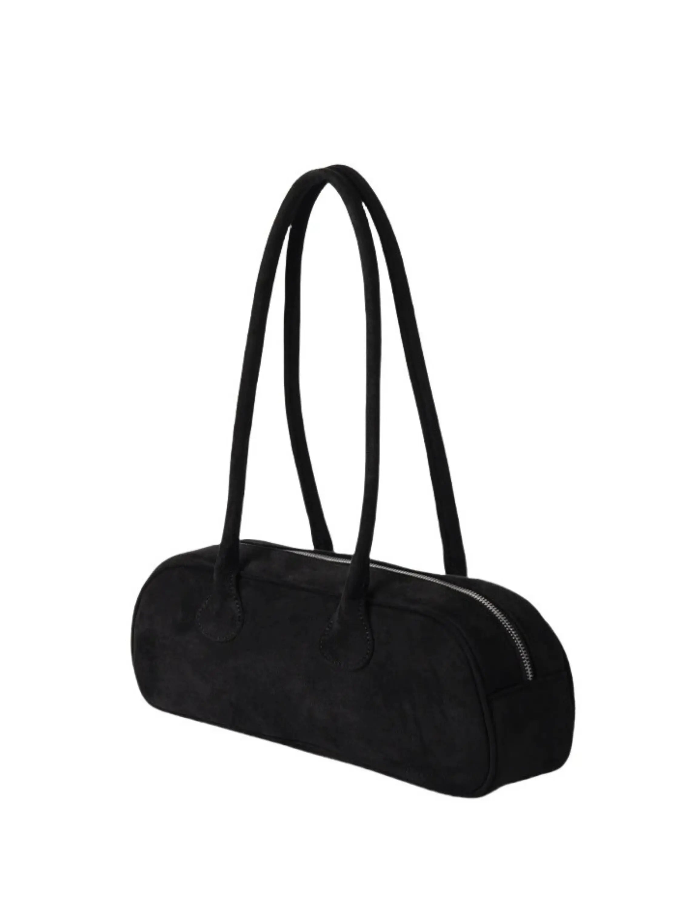 Black Suede-Like Shoulder Bag