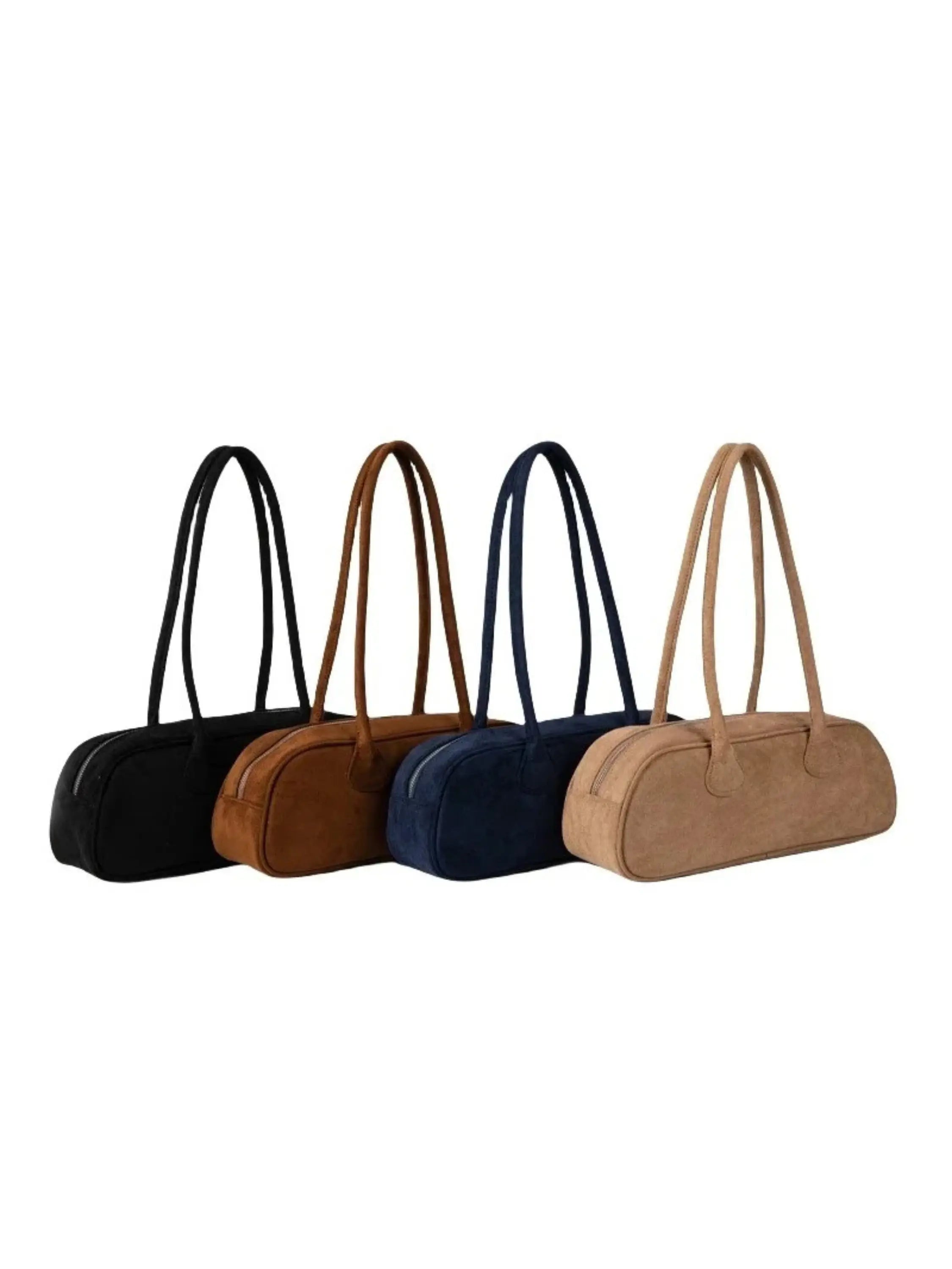 Black Suede-Like Shoulder Bag