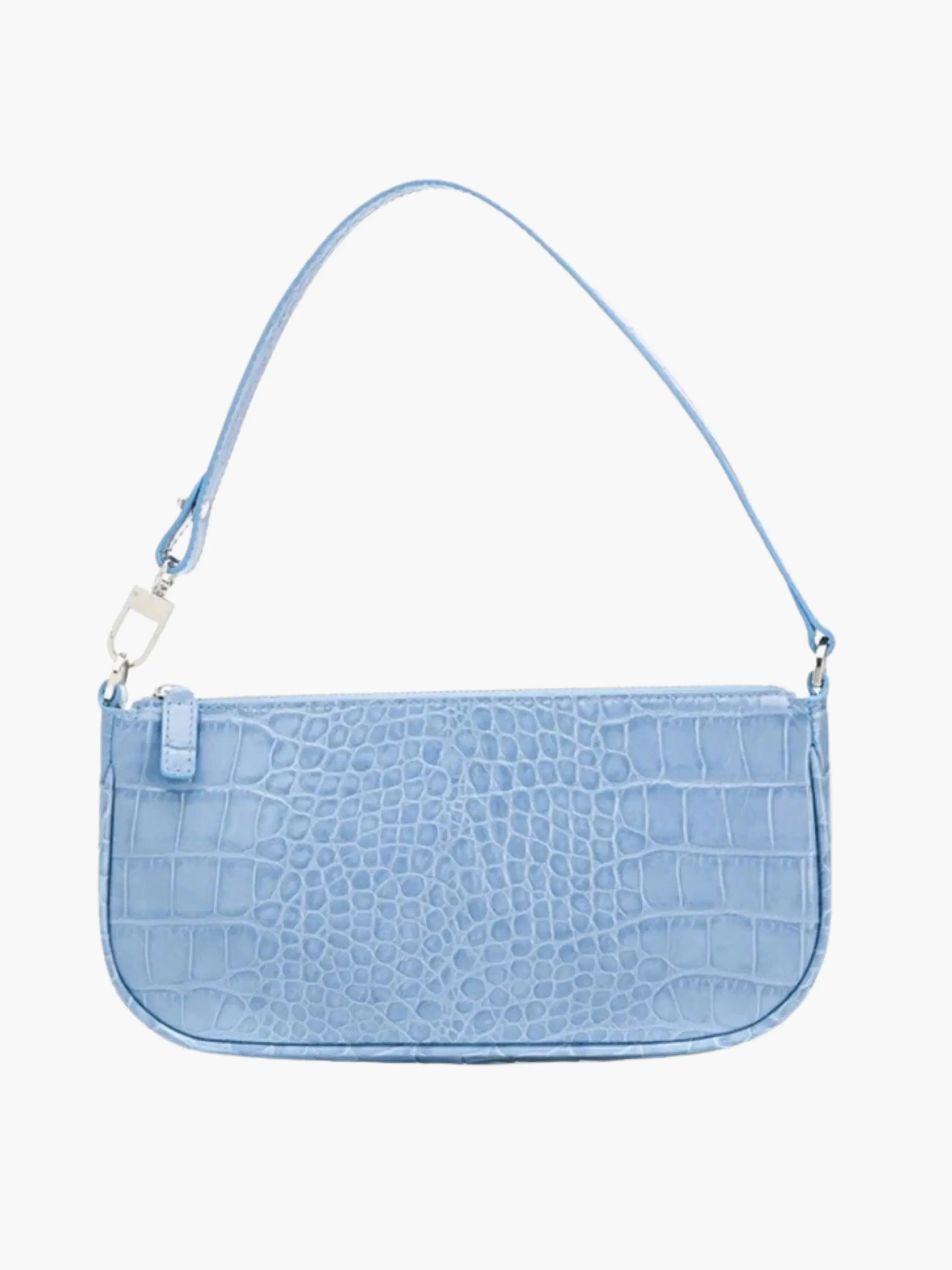 Croc-Embossed Shoulder Bag