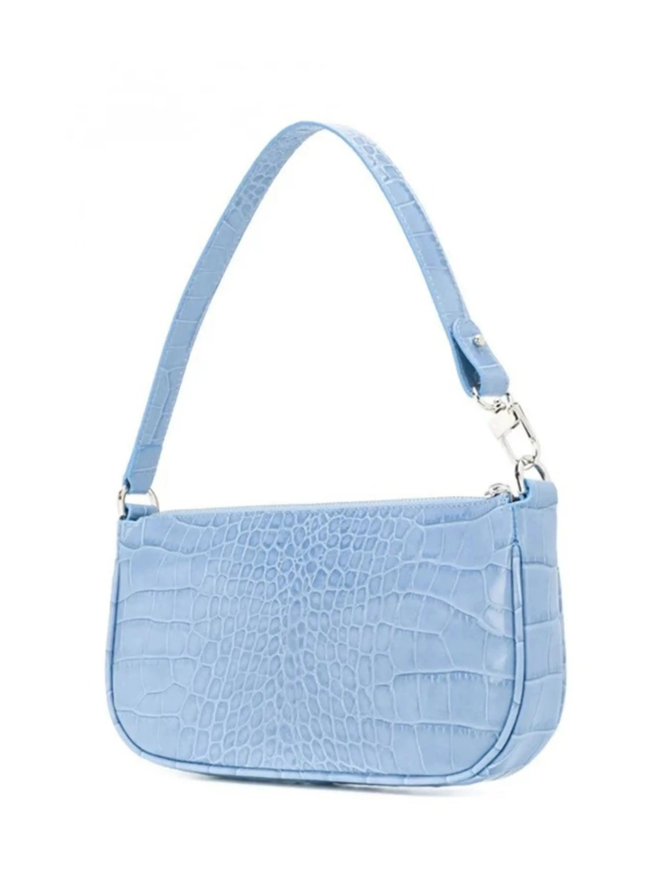 Croc-Embossed Shoulder Bag