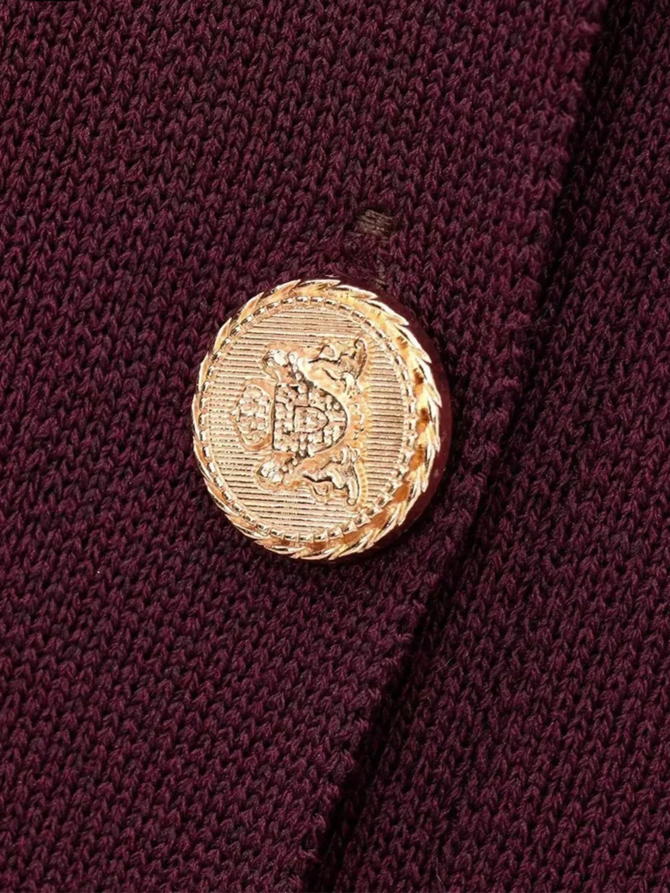 Button-Up Knit Cardigan with Decorative Pockets