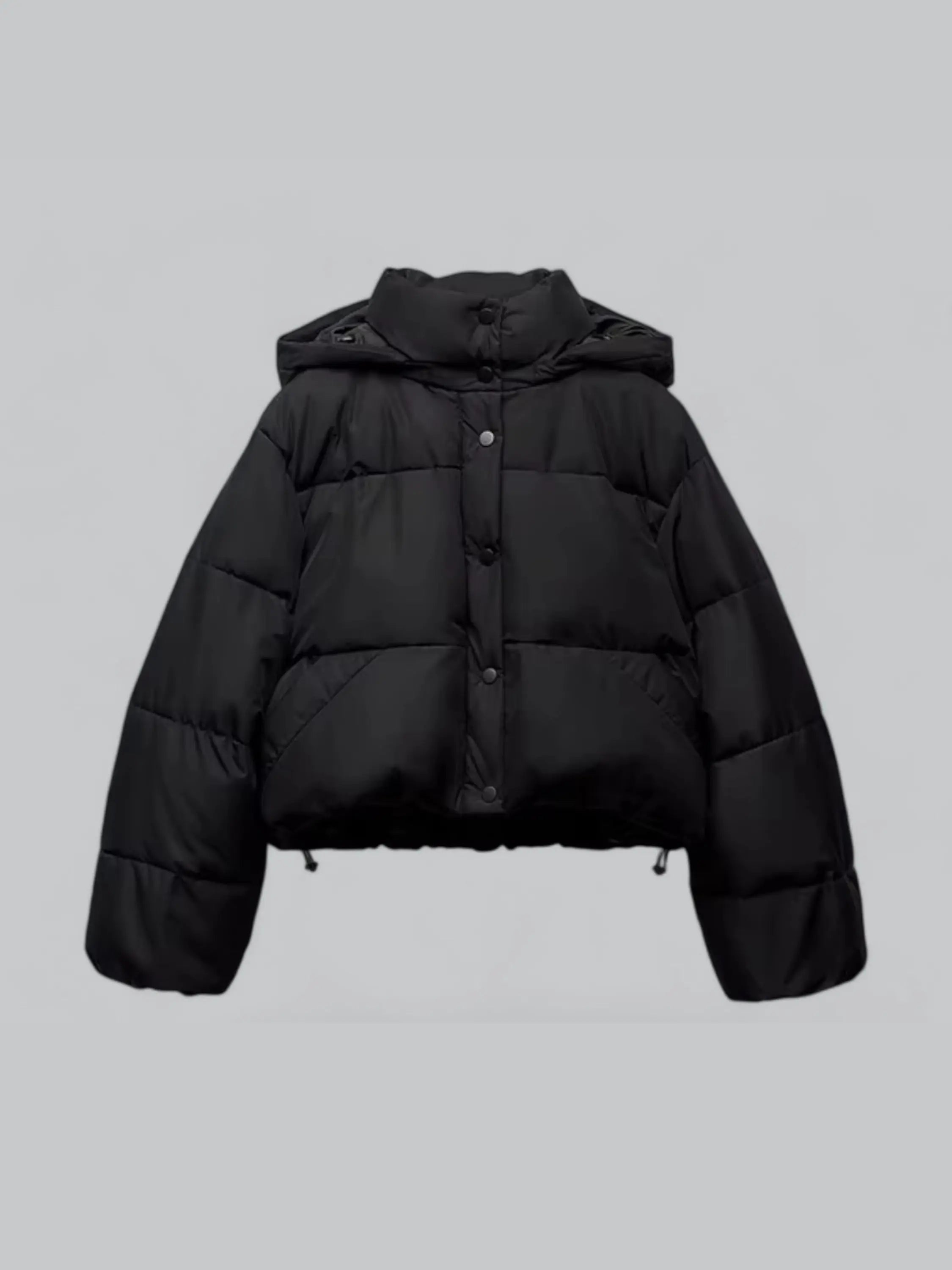 Cropped Hooded Puffer Jacket