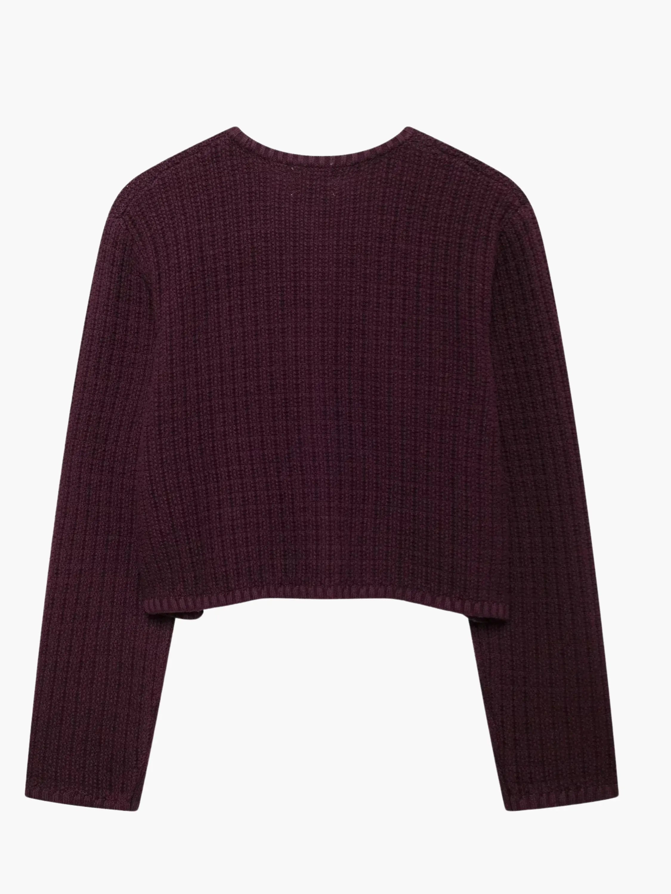 Textured Knit Cardigan with Gold Buttons