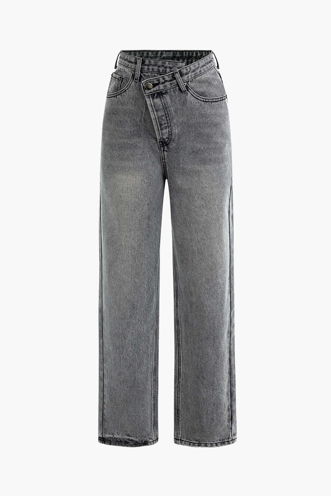 High-Waisted  Jeans Asymmetric with Wide-Leg