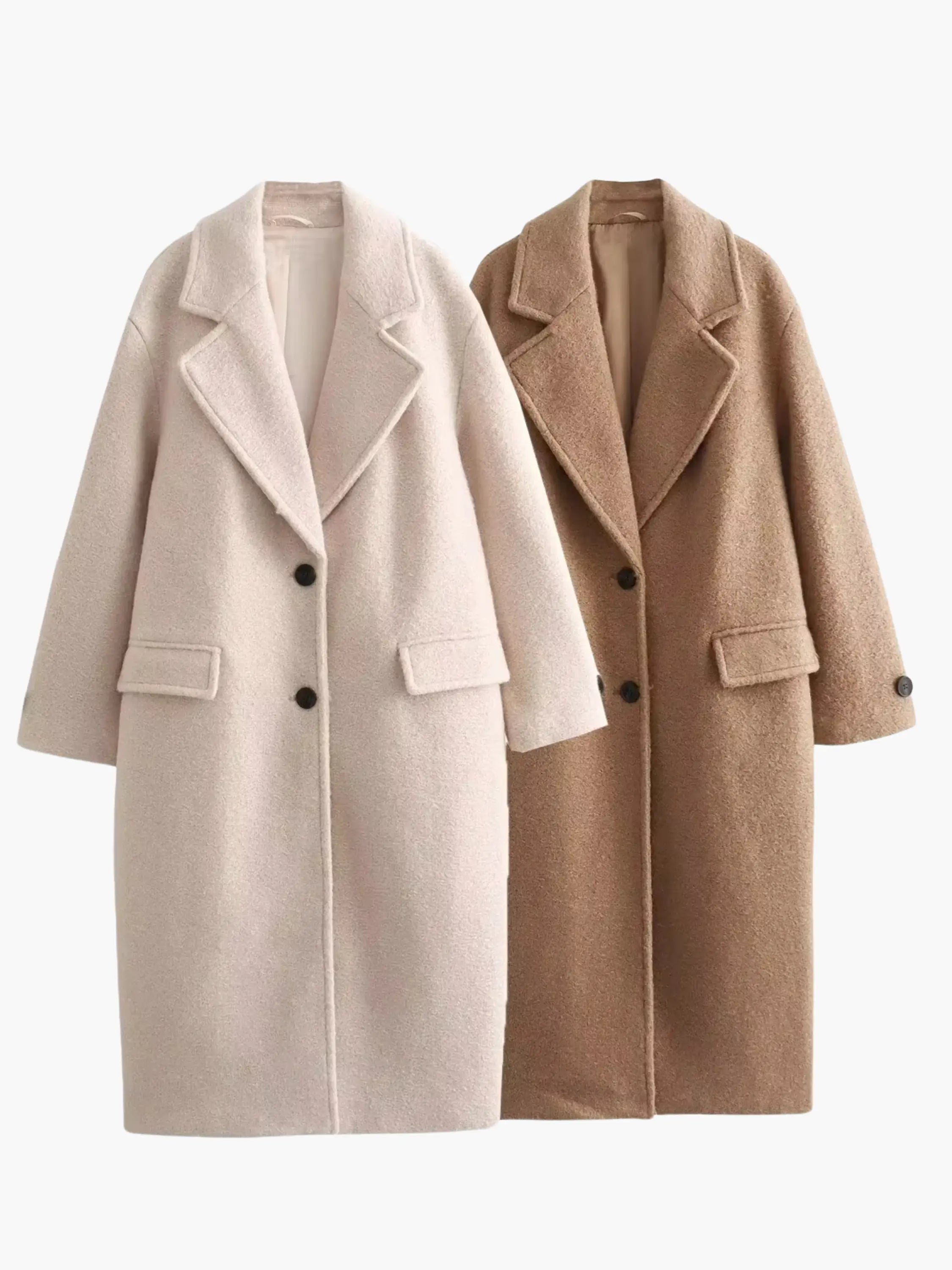 Oversized Camel Wool-Blend Coat