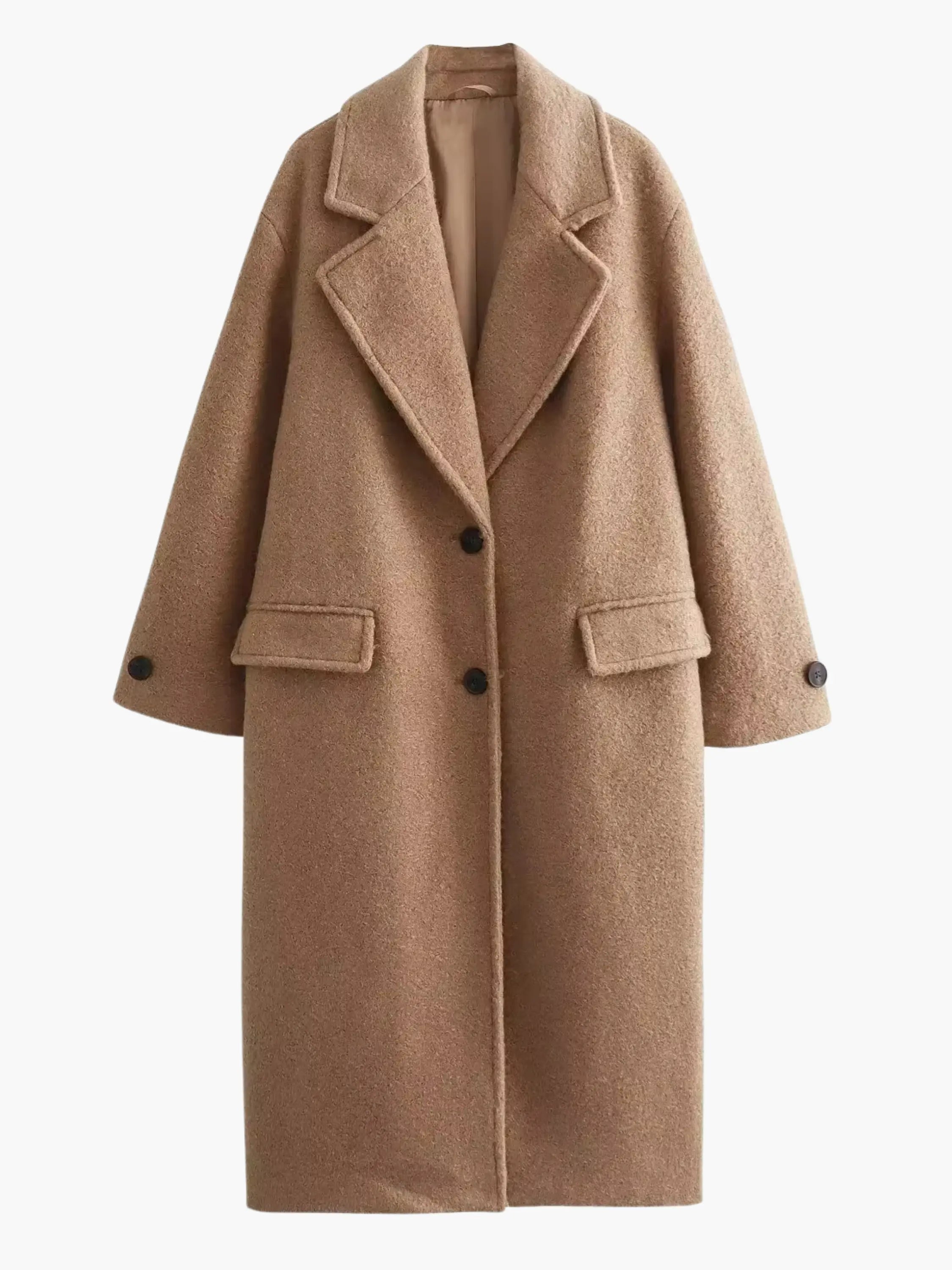 Oversized Camel Wool-Blend Coat