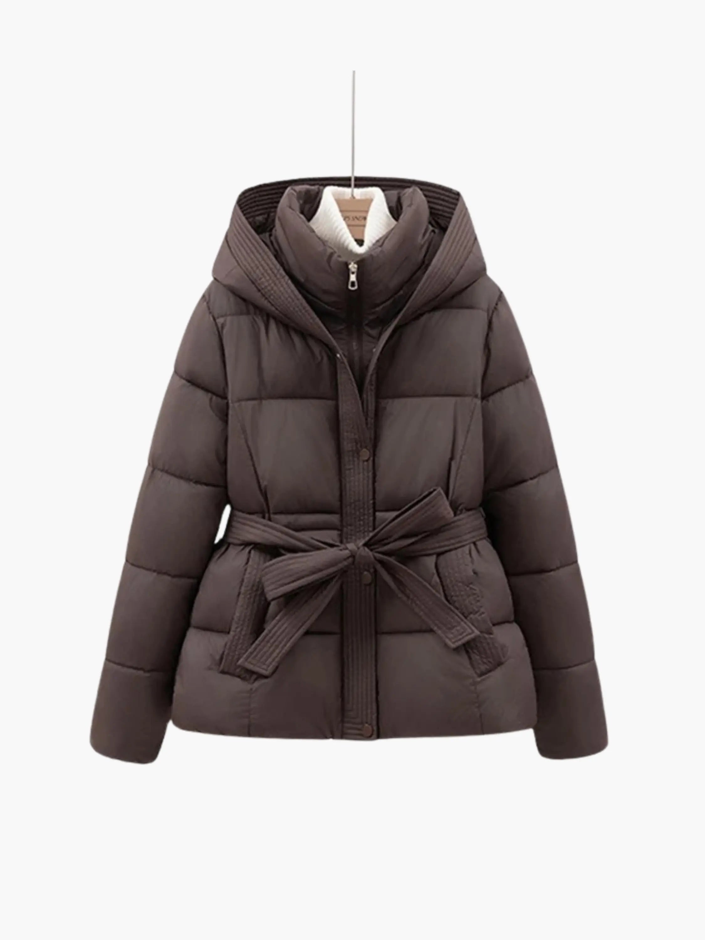 Belted Hooded Puffer Jacket