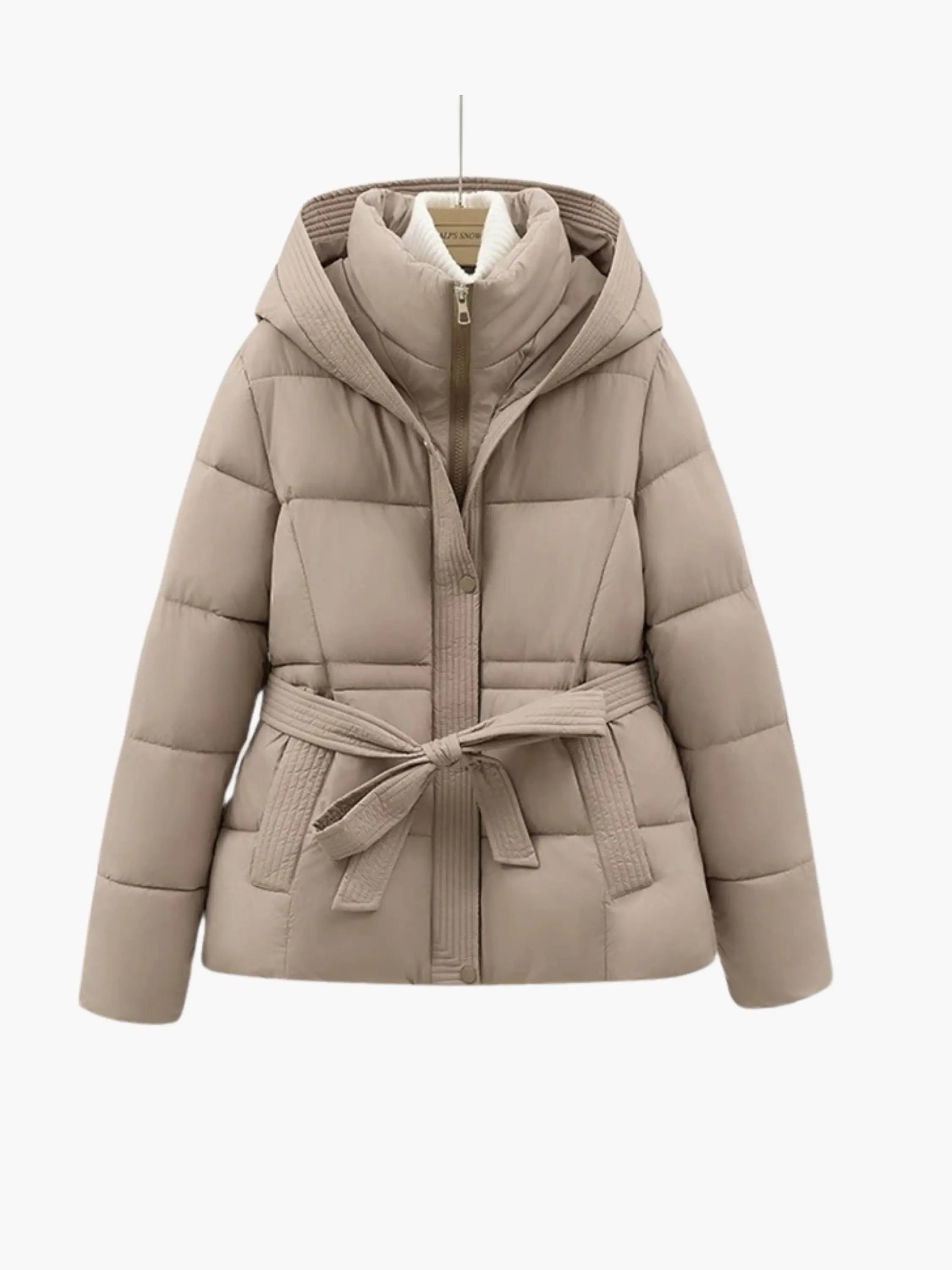 Belted Hooded Puffer Jacket